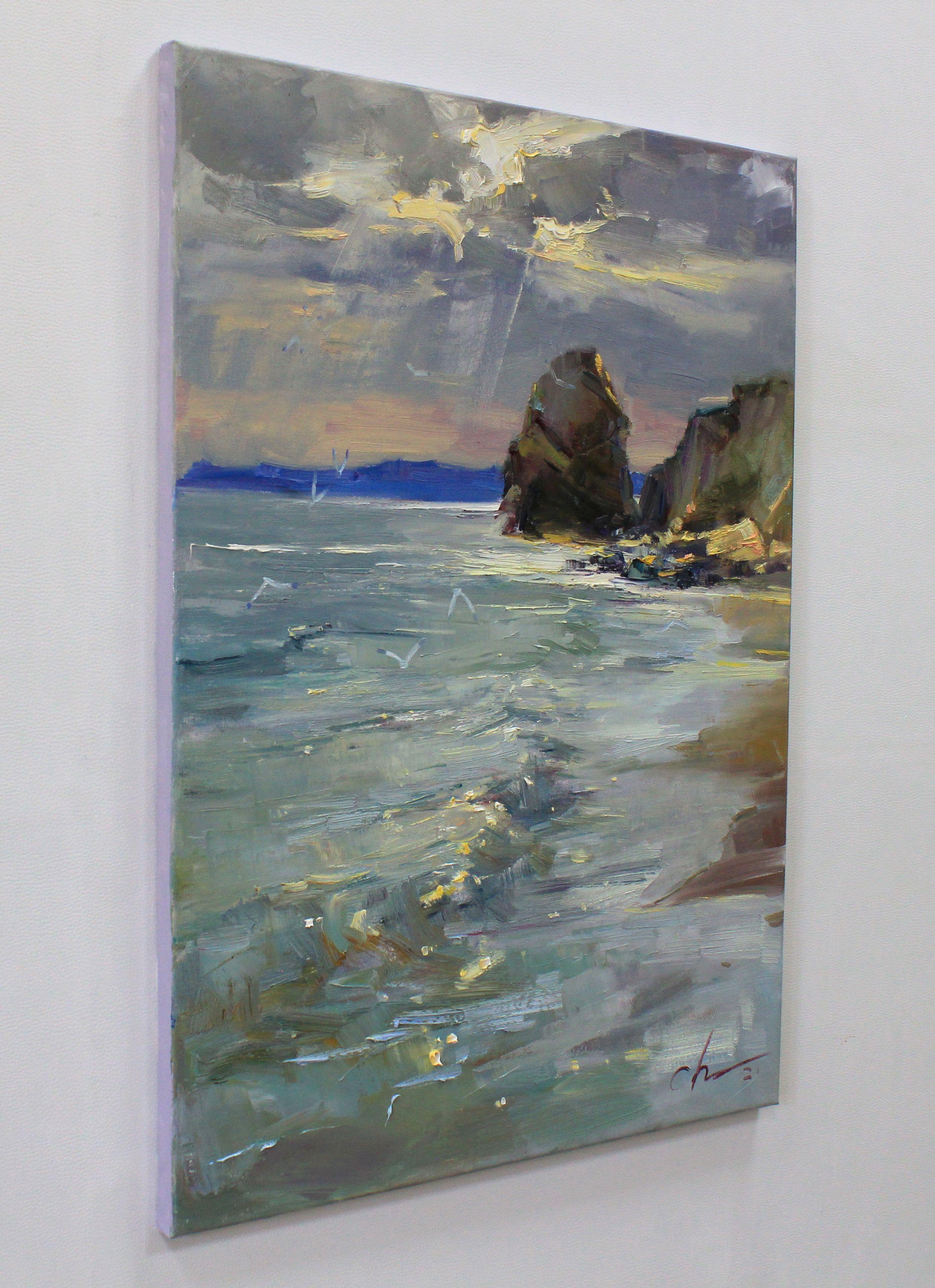 Sea Lights, Gemälde, Öl auf Leinwand (Impressionismus), Painting, von Sergei Chernyakovsky