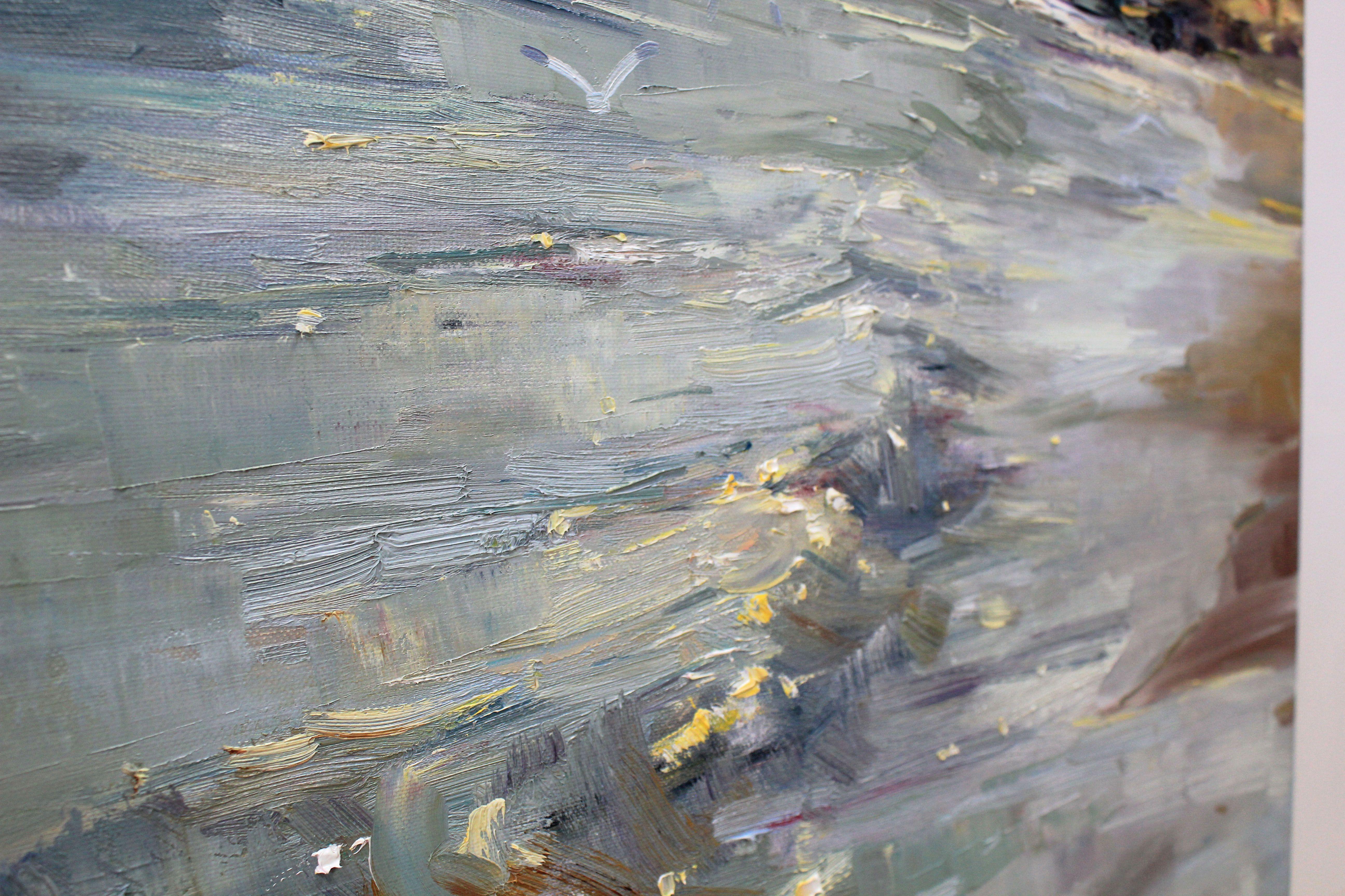 Sea Lights, Gemälde, Öl auf Leinwand im Angebot 1