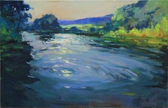 Lumière sur la rivière, peinture, huile sur toile