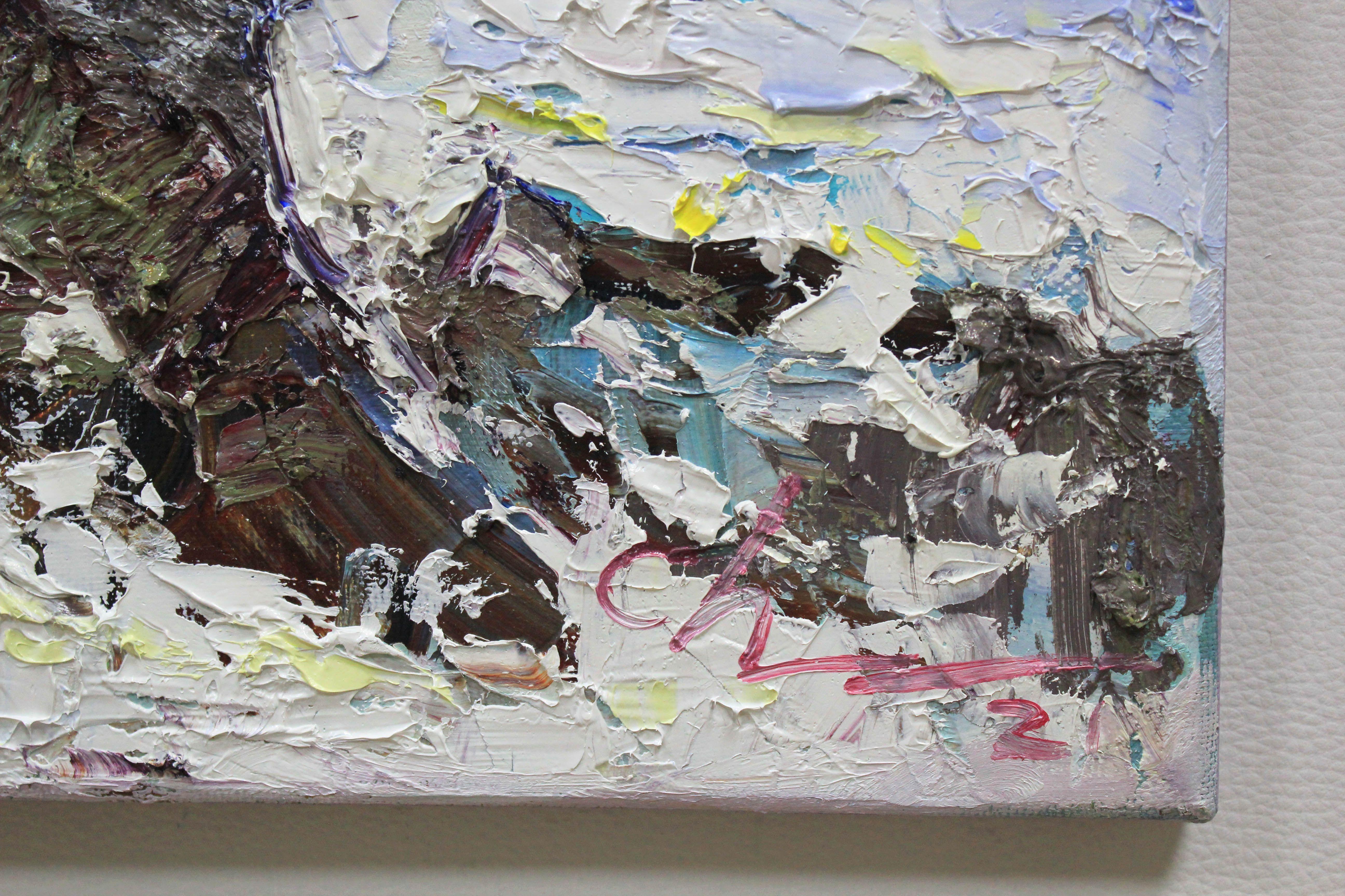Mer agitée, peinture, huile sur toile 1