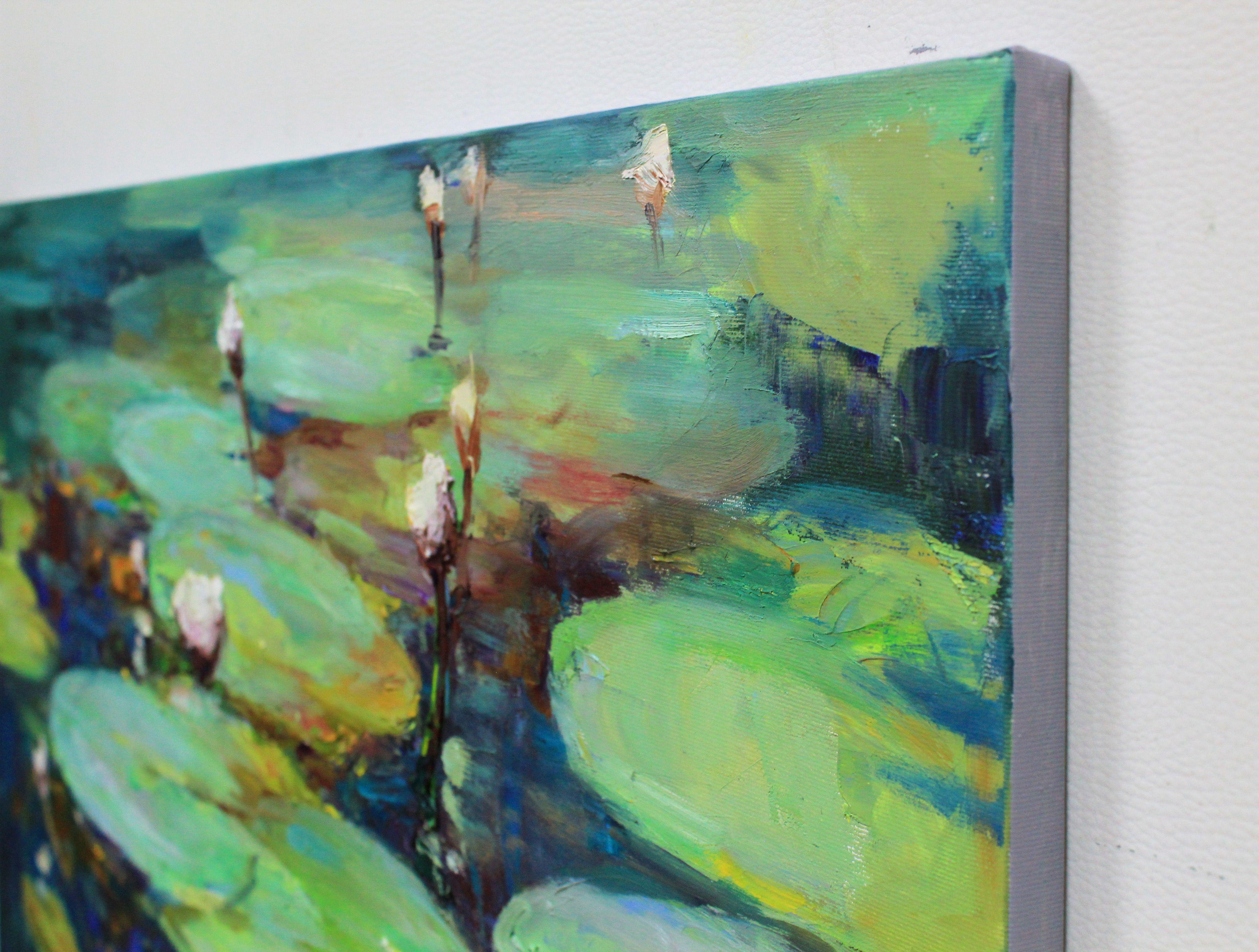 Wasserlilien #2, Gemälde, Öl auf Leinwand (Abstrakter Expressionismus), Painting, von Sergei Chernyakovsky
