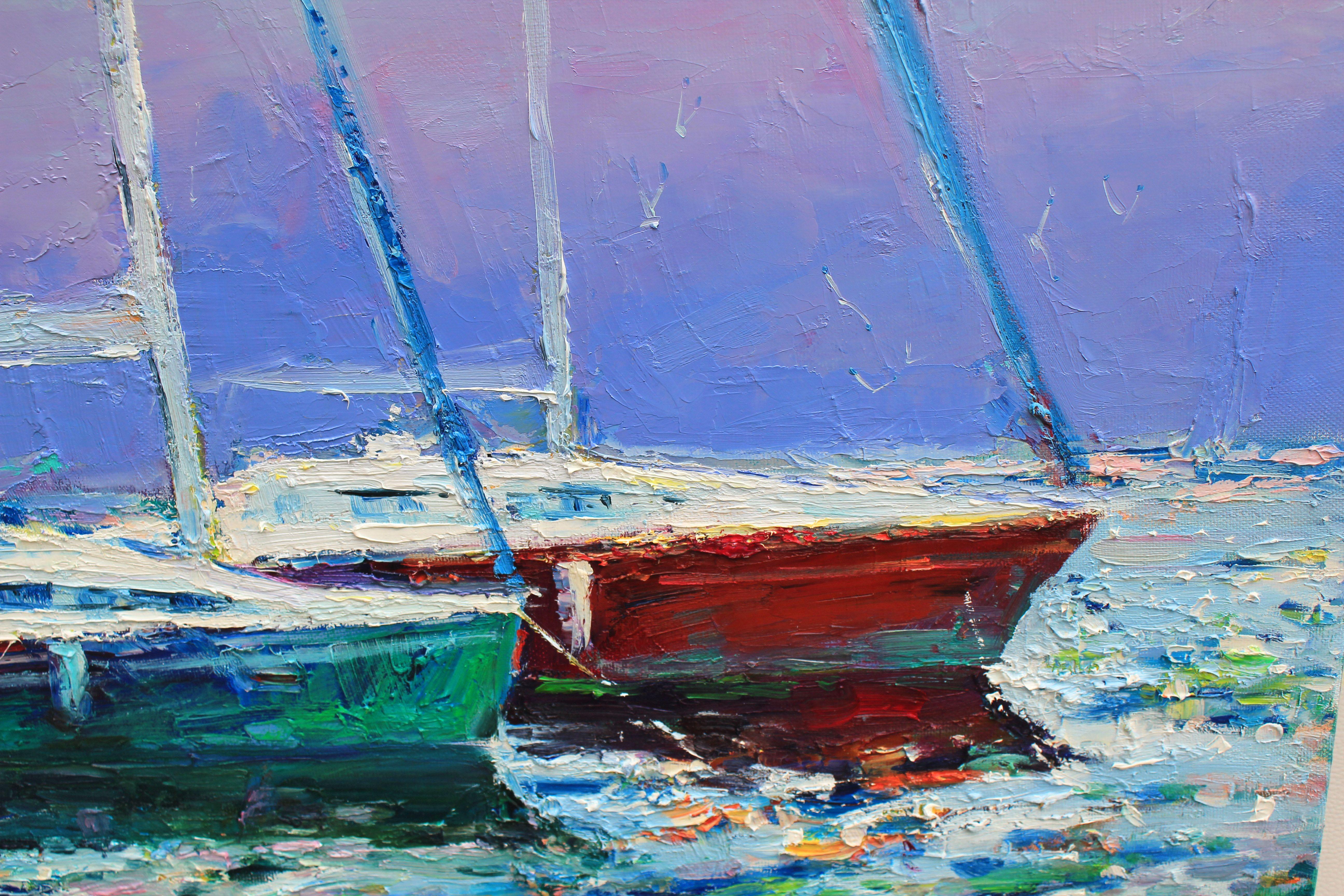 Molo, Pittura, Olio su tela in vendita 1