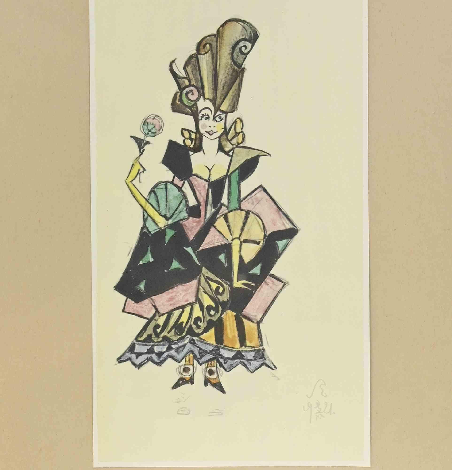 Schizzo per il teatro - Fototipo di Sergei Eisenstein - Metà del XX secolo in vendita 1