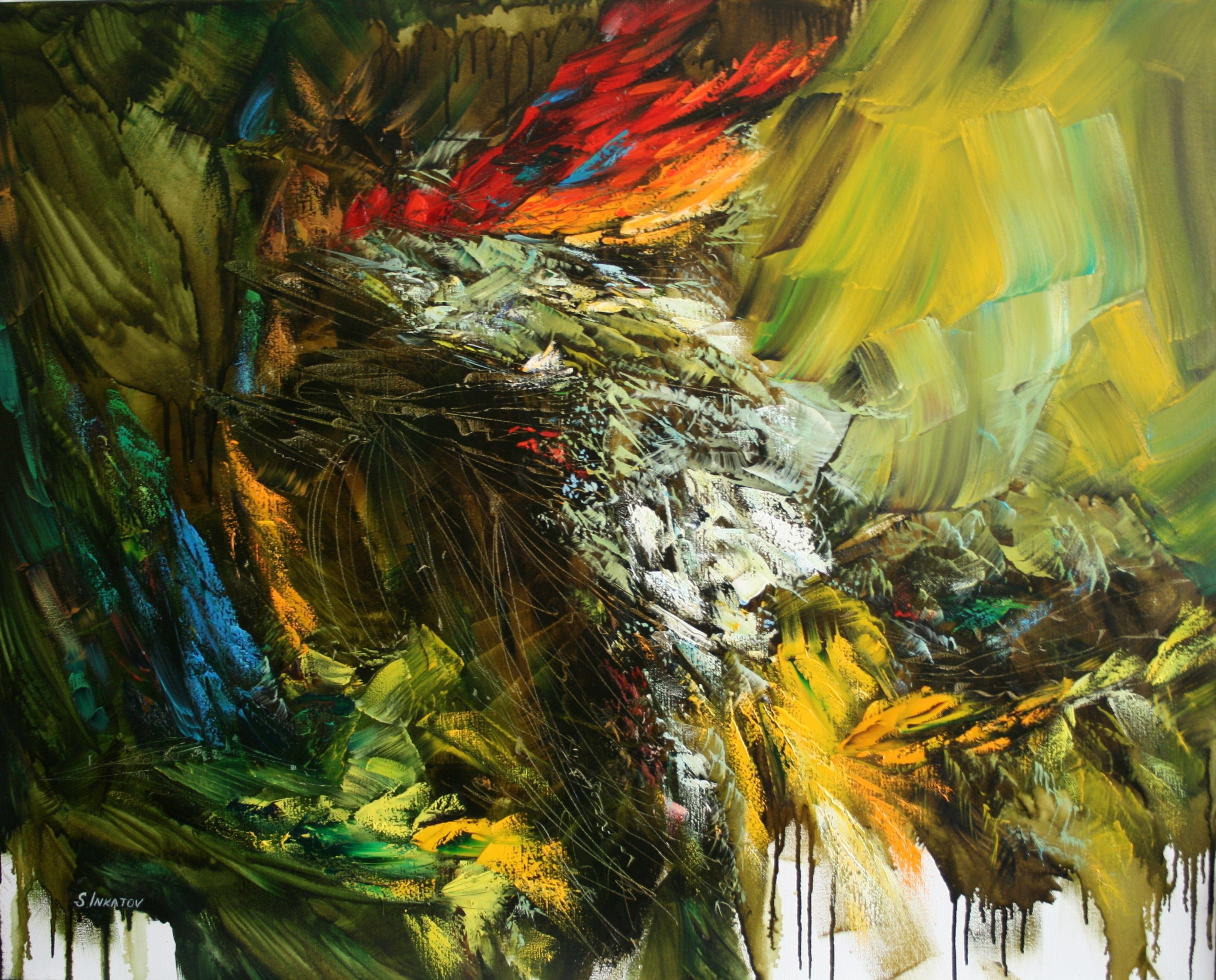 Abstract Painting di Sergei  Inkatov - Rivelazione, Pittura, Olio su tela