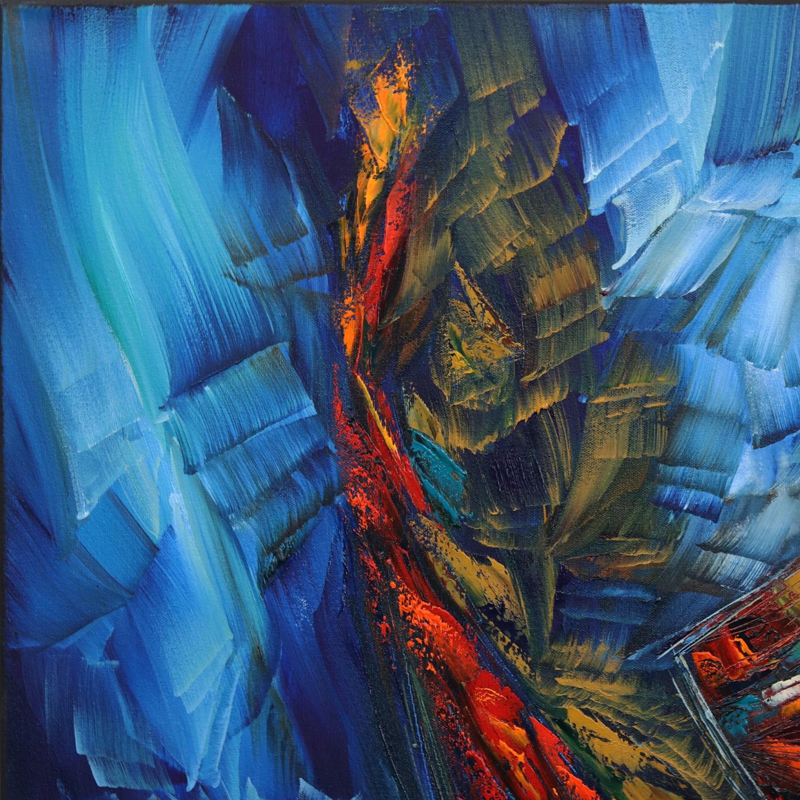 Eternità blu  - Pittura ad olio originale su tela - Painting Astratto di Sergei Inkatov