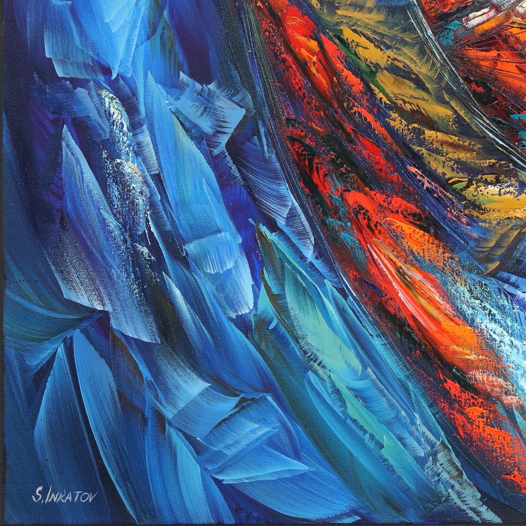 Eternità blu  - Pittura ad olio originale su tela in vendita 2