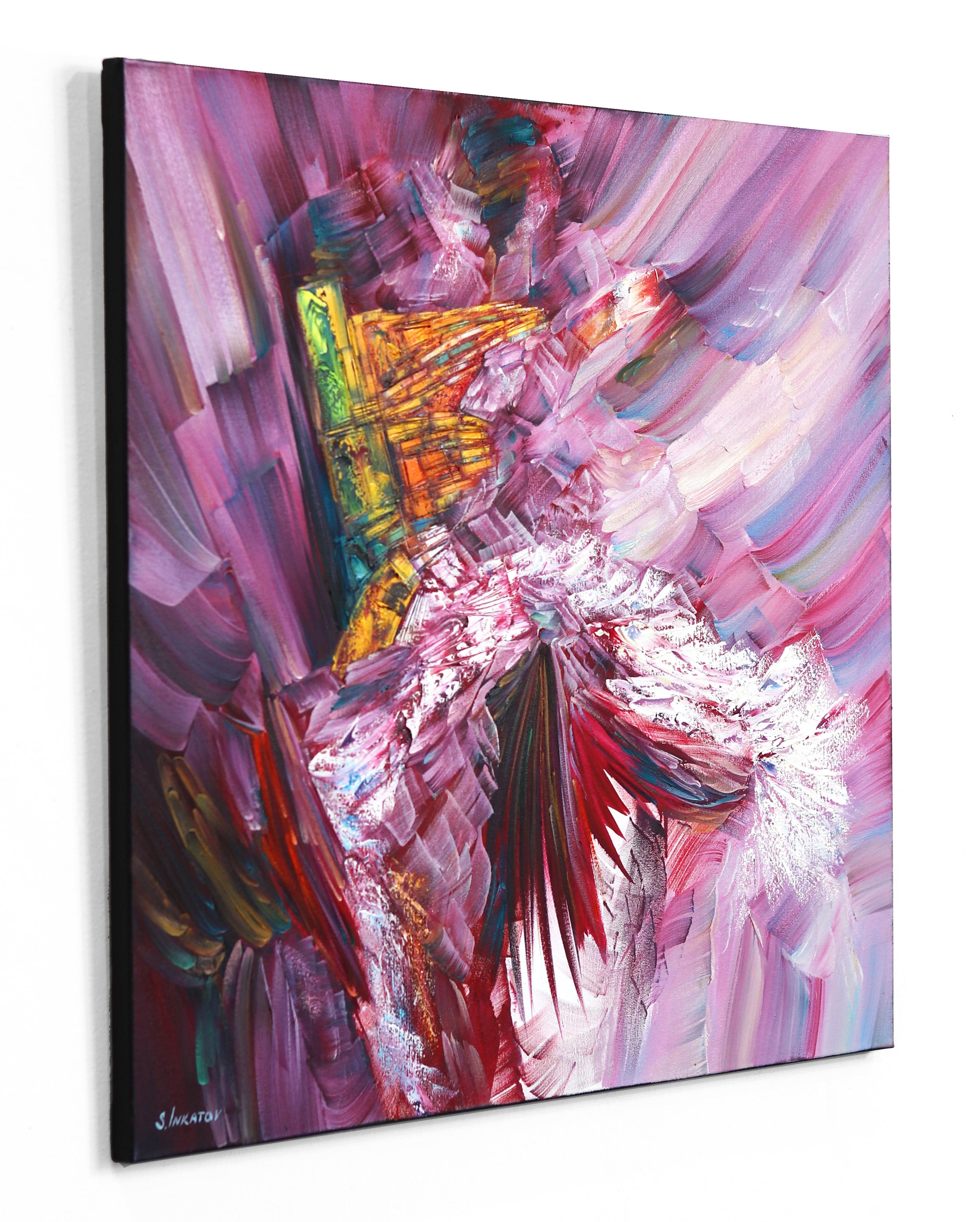 Feeling 2 - Colorful Textured Original Oil Painting For Sale 1