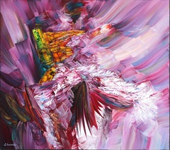 Sensación 2 - Pintura al óleo original de textura colorida