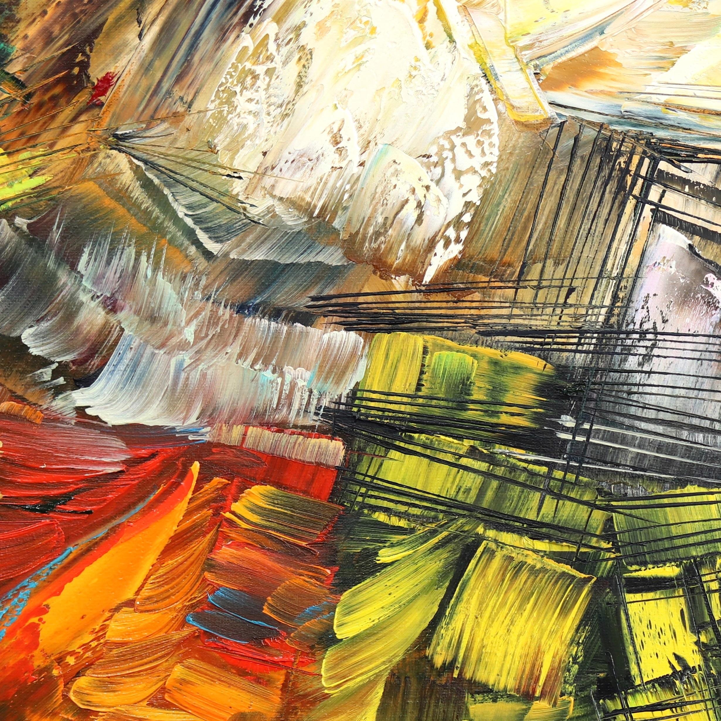 Golden September – farbenfrohes, strukturiertes Original-Ölgemälde (Abstrakt), Painting, von Sergei Inkatov