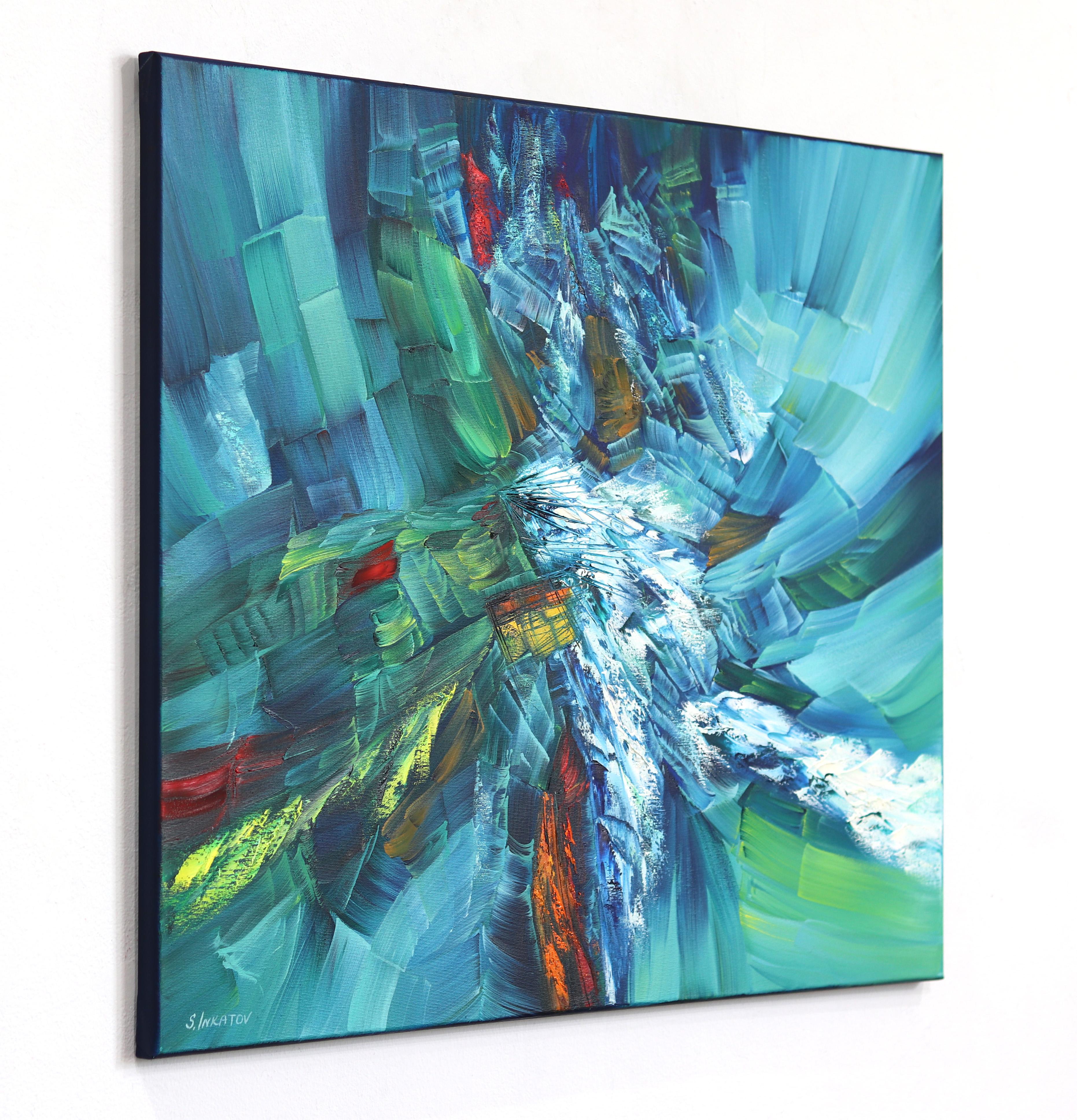 Ocean Breath - Calm Textured Original Oil Painting For Sale 1