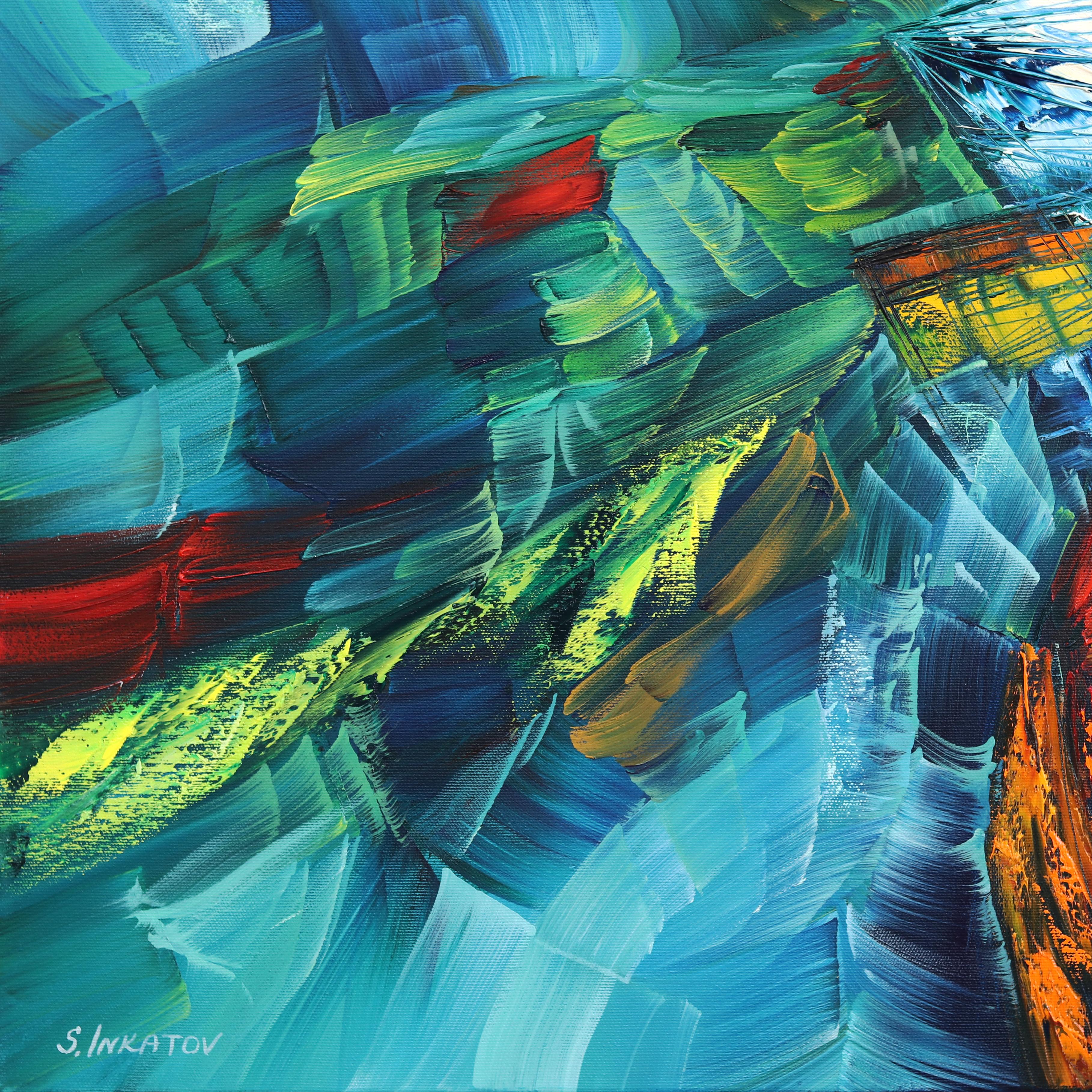 Ocean Breath - Calm Textured Original Oil Painting For Sale 2
