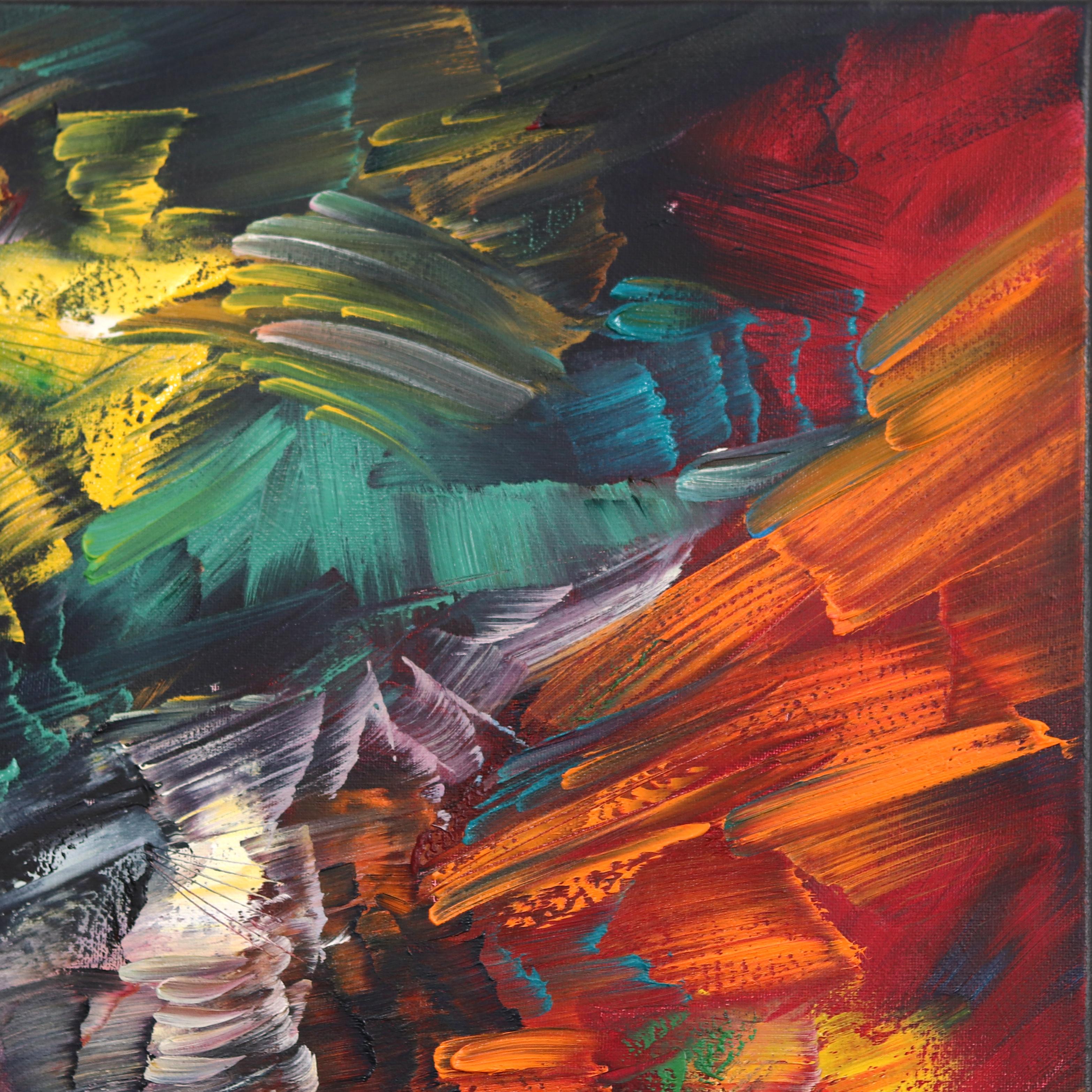 Red Triumph - Colorful Textured Original Oil Painting For Sale 2