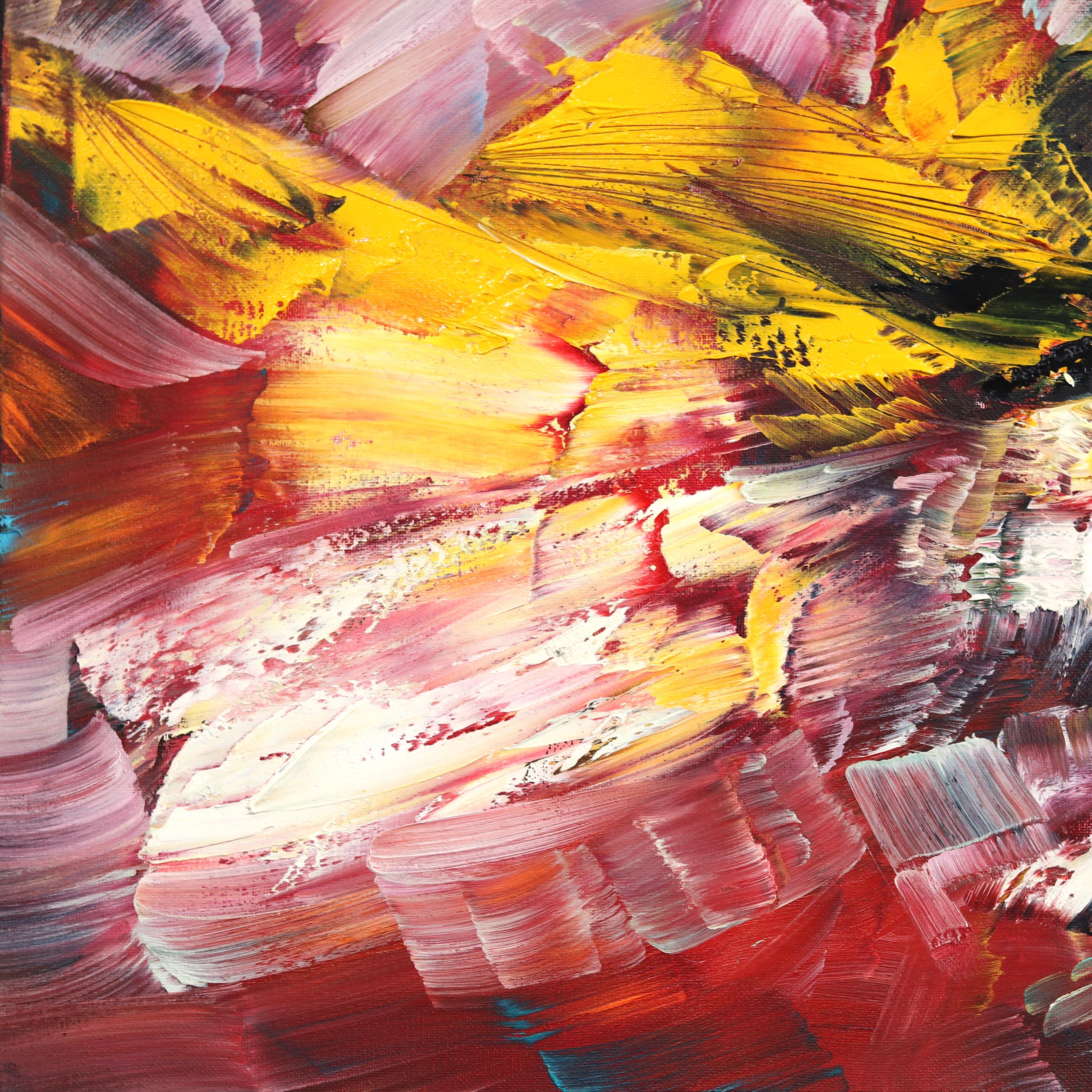 Red Triumph - Colorful Textured Original Oil Painting For Sale 5