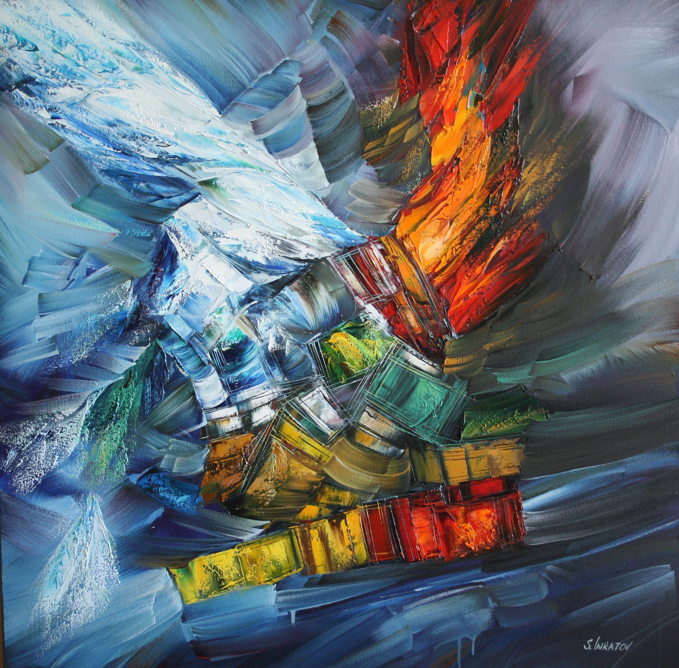 Sergei Inkatov Abstract Painting - Sea Rhapsody, Painting, Oil on Canvas