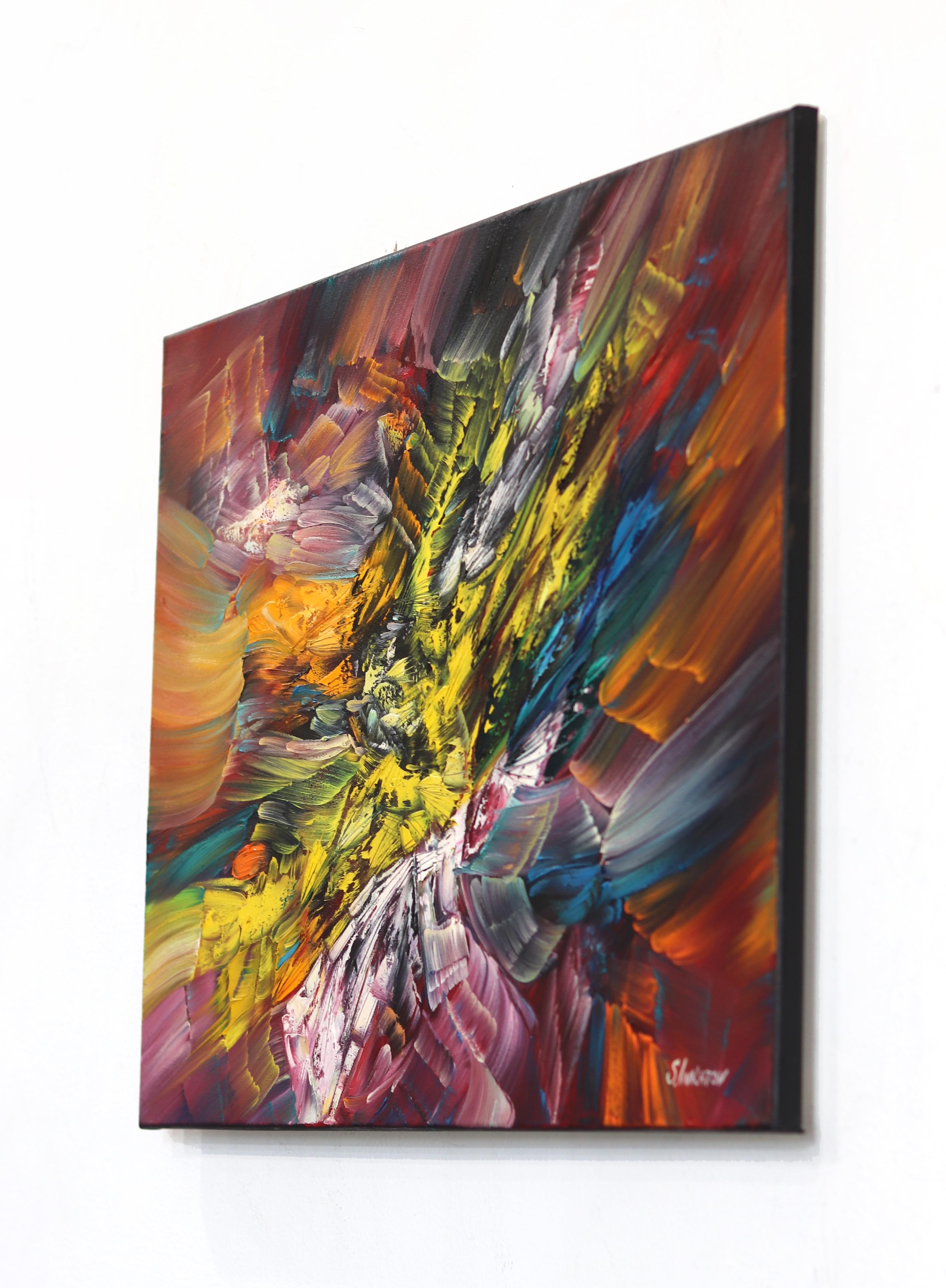 Verso il sogno - Pittura ad olio originale astratta e colorata in vendita 1