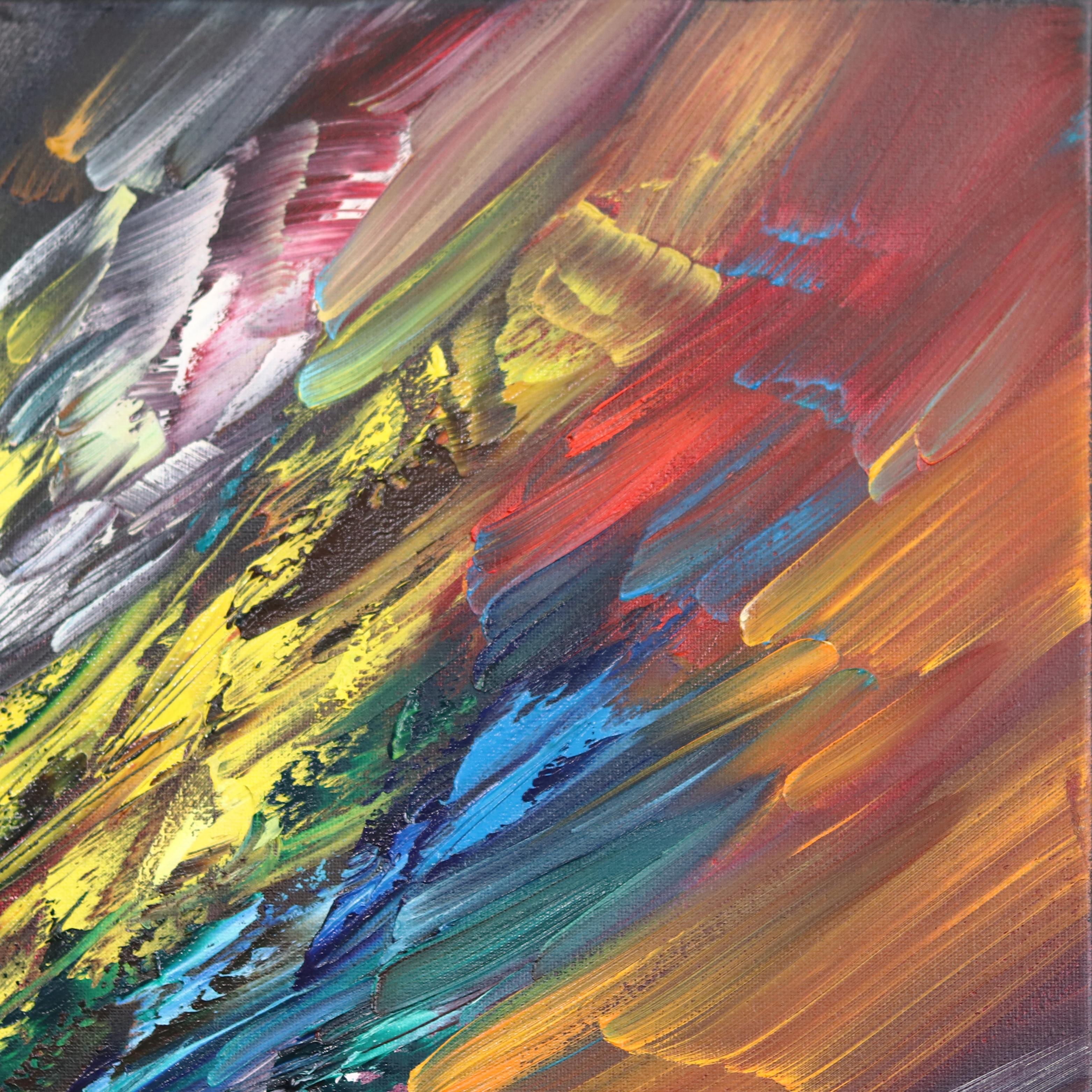Verso il sogno - Pittura ad olio originale astratta e colorata in vendita 2