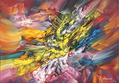 Towards The Dream - Abstract Colorful Textured Original Oil Painting