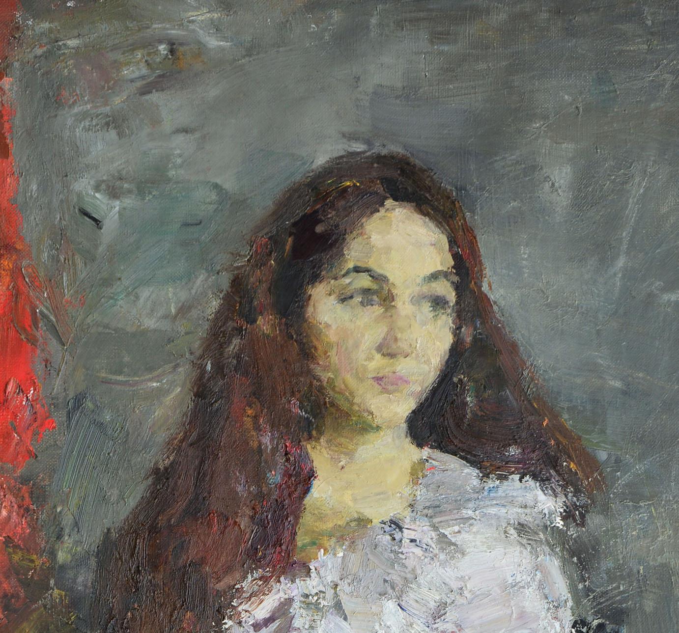 Portrait of a Woman - Abstract Impressionist Painting by Sergei Skripitsyn