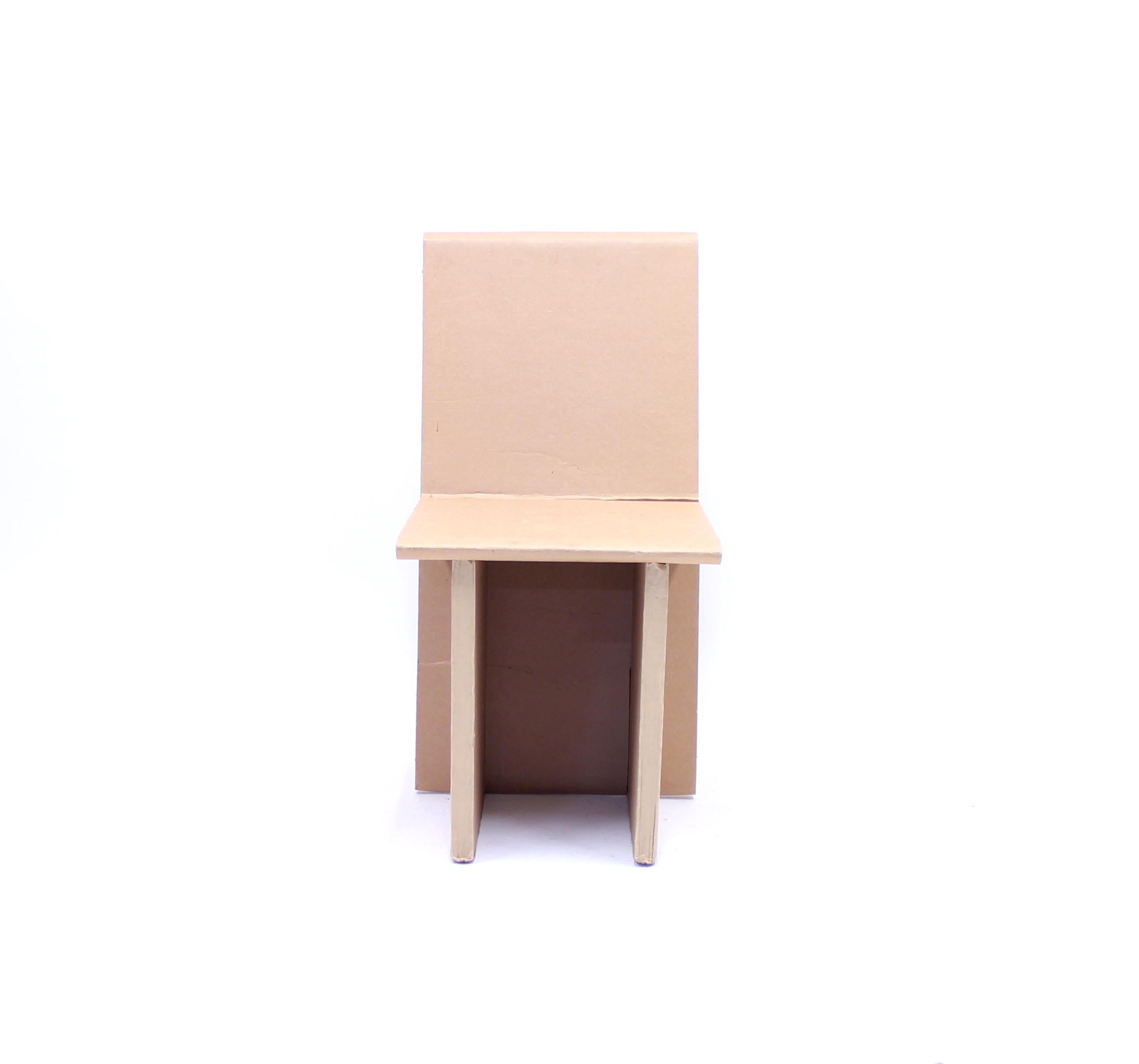 Minimalist Sergej Gerasimenko, Limited Edition Cardboard Chair for Returmöbler, circa 2010 For Sale