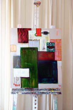 Experiment 1 . Portrait Painting Decorative Abstract Cubism Lips Hands
