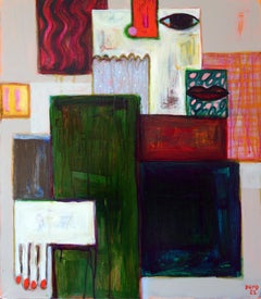 Experiment 1 . Portrait Painting Decorative Abstract Cubism Lips Hands