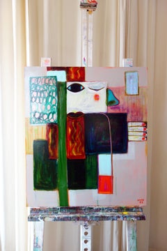 Experiment 2 . Portrait Painting Decorative Abstract Cubism Lips Hands