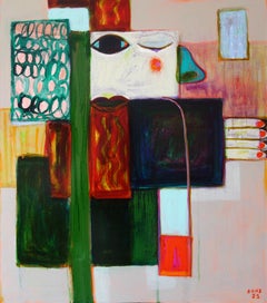 Experiment 2 . Portrait Painting Decorative Abstract Cubism Lips Hands