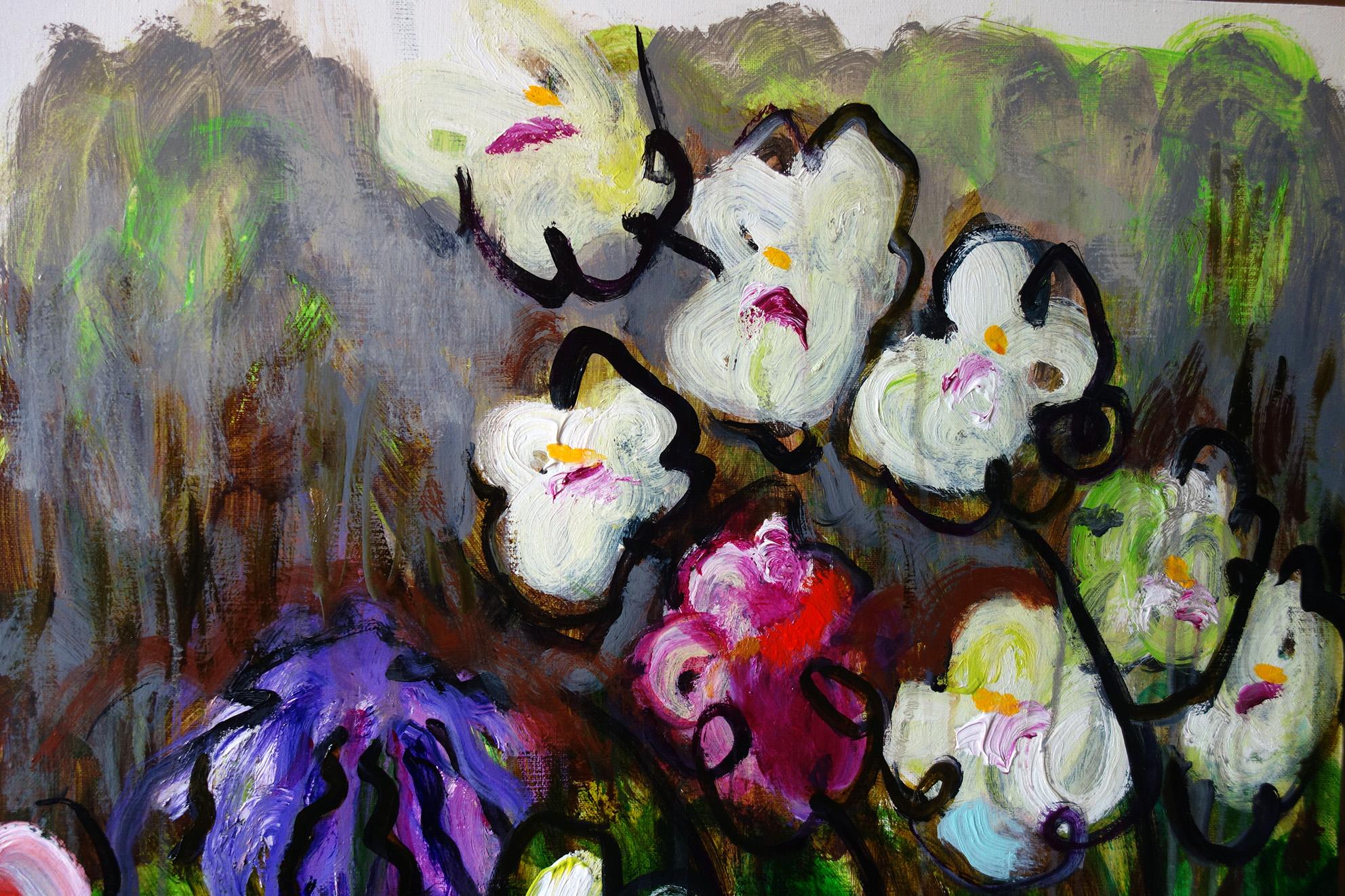 In the Orchid Greenhouse. Acrylic Canvas Color Floral Contemporary Bondarev 2021 For Sale 4