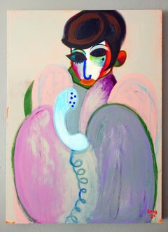 Lisa Minnelli 1 . Portrait Painting Interior Lady Colorful Face Star Modern