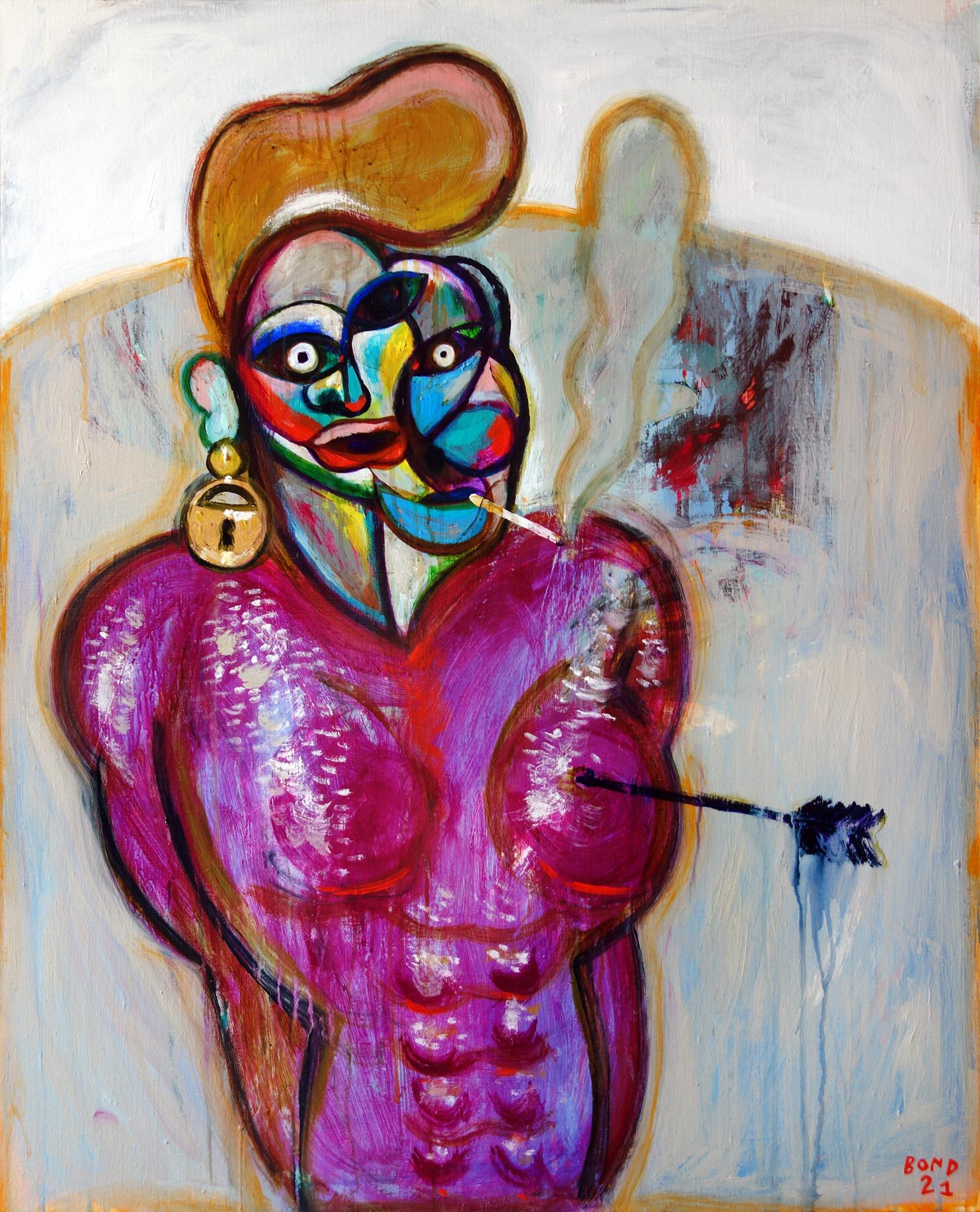 Sergey Bondarev Nude Painting - Love at First sight. Acrylic Canvas Color Floral Contemporary Bondarev 2021
