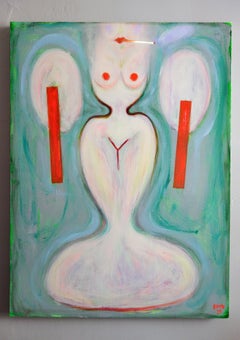 Mermaid . Portrait Painting AcryliconCanvas Modern Nude Decorative Pop-art Lady