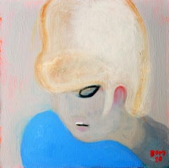 Nine portraits of Brigitte Bardot 3 . Painting Acrylic Blue Colorful Face Star