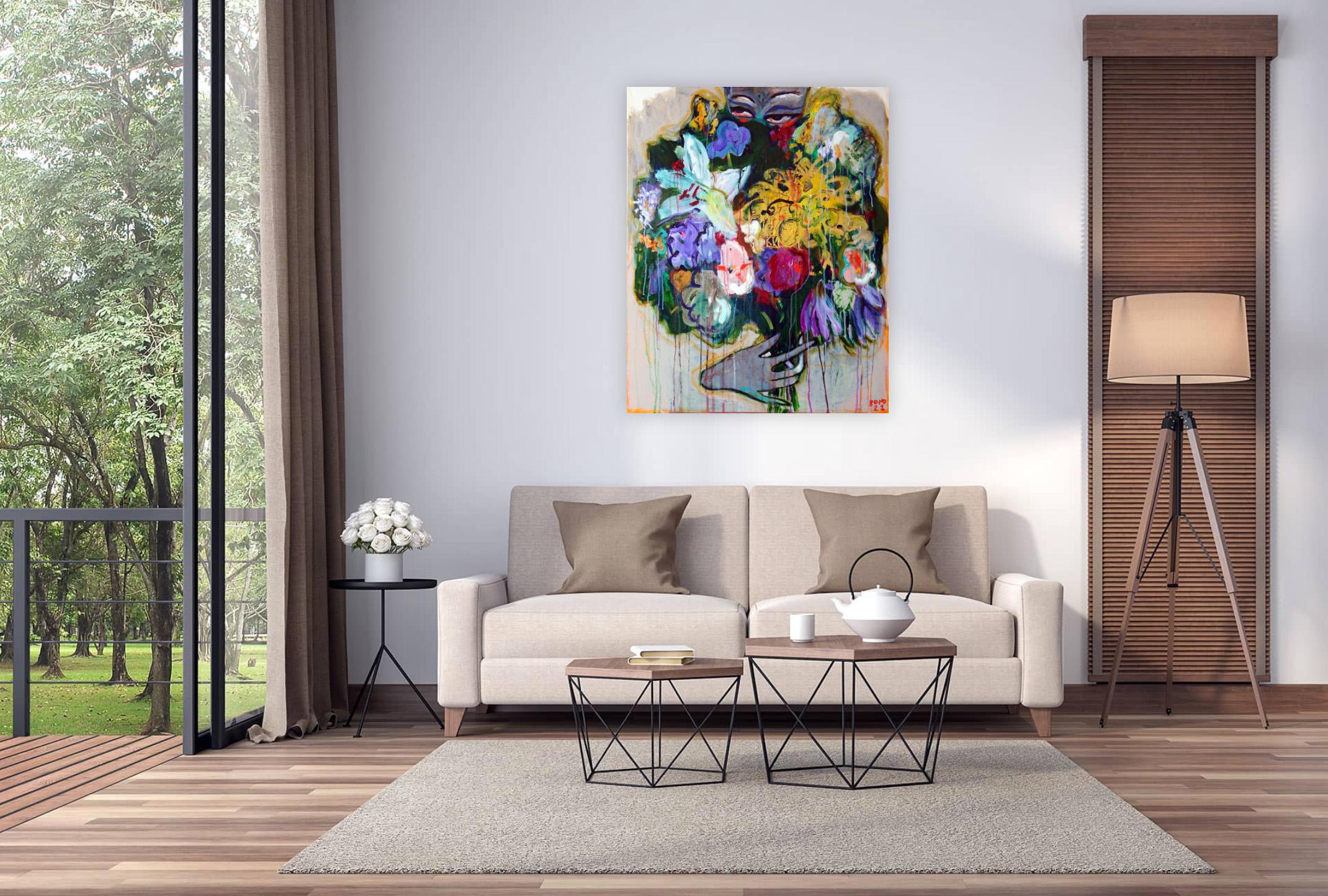 Paint me with Flowers . Acrylic Canvas Color Floral Contemporary Bondarev 2021 For Sale 3