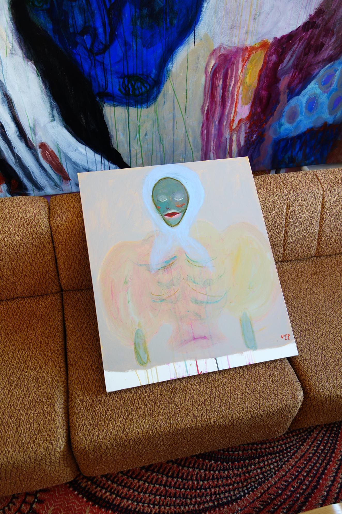 Prince 1. Portrait Painting Acrylic Grey Luxury Interior Pop-art Modern Canvas For Sale 1