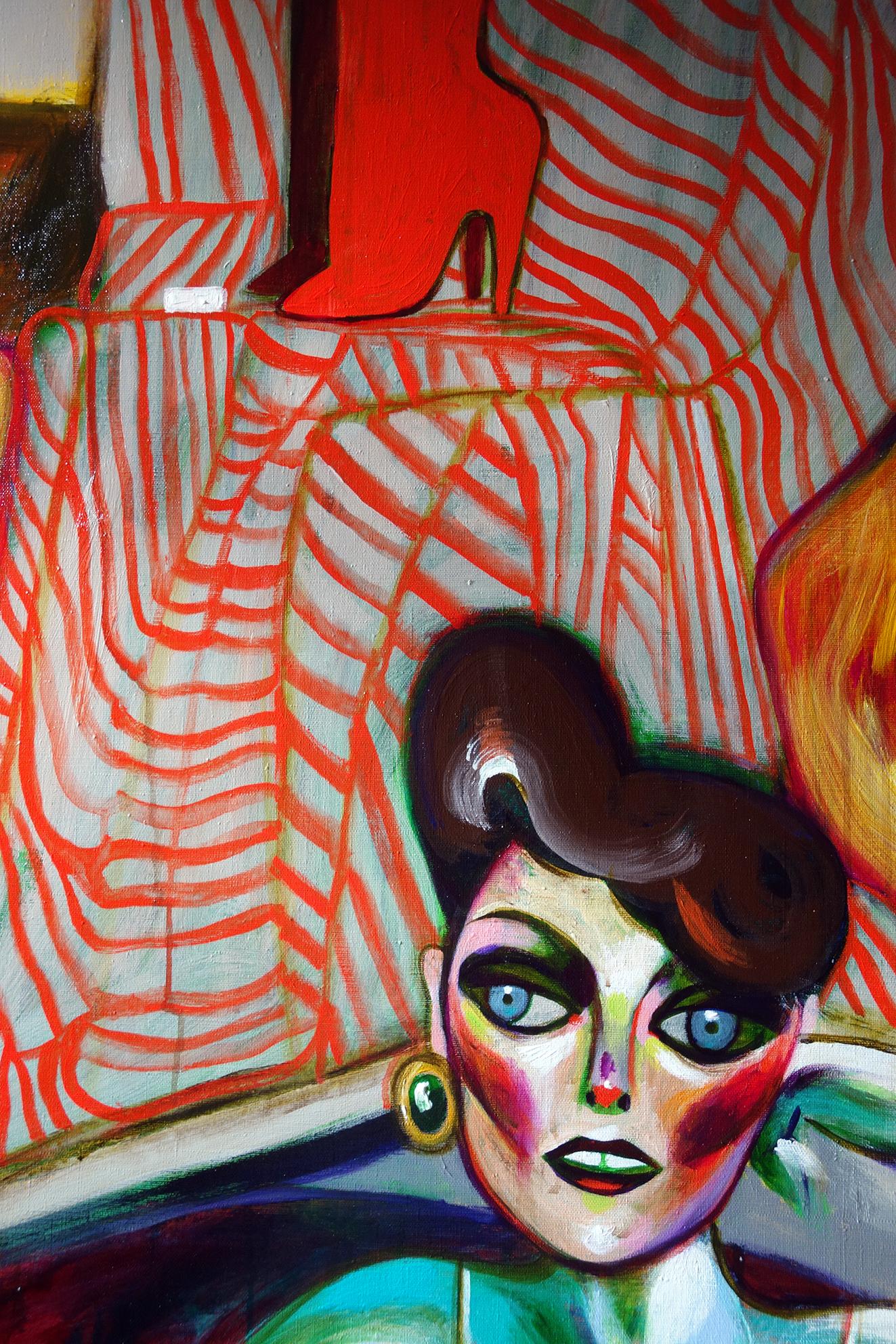 Shop window . Decorative Acrylic on Canvas Color Red Orange Modern 2020 Bondarev For Sale 4