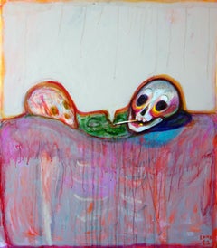 Still Life with Skulls . Acrylic Canvas Color Contemporary Bondarev 2021