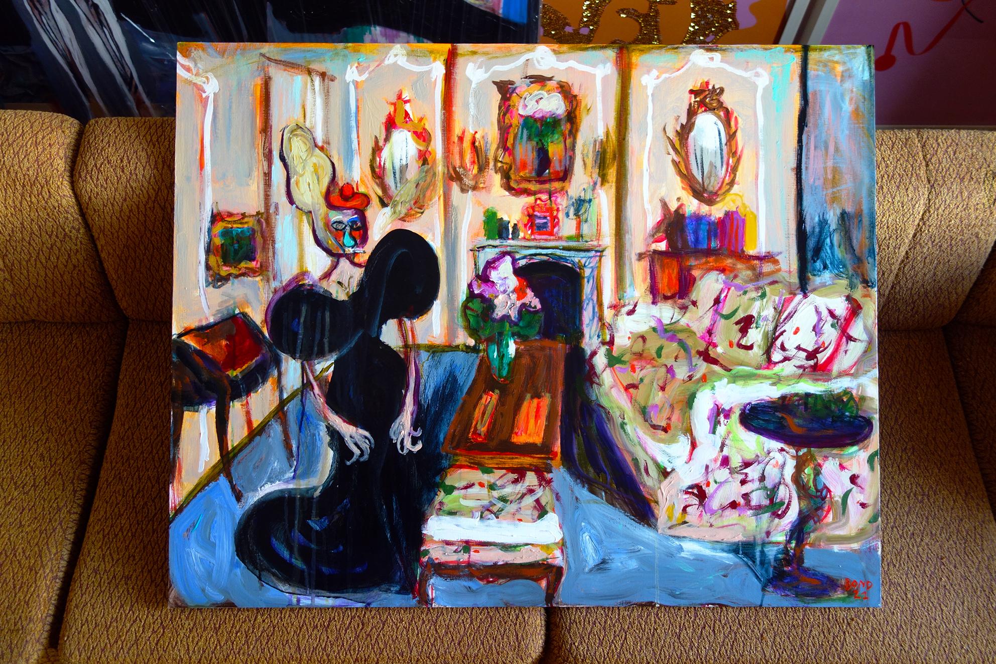 Zsa Zsa and her Interior 3. Acrylic Canvas Color Contemporary Bondarev 2021 - Painting by Sergey Bondarev