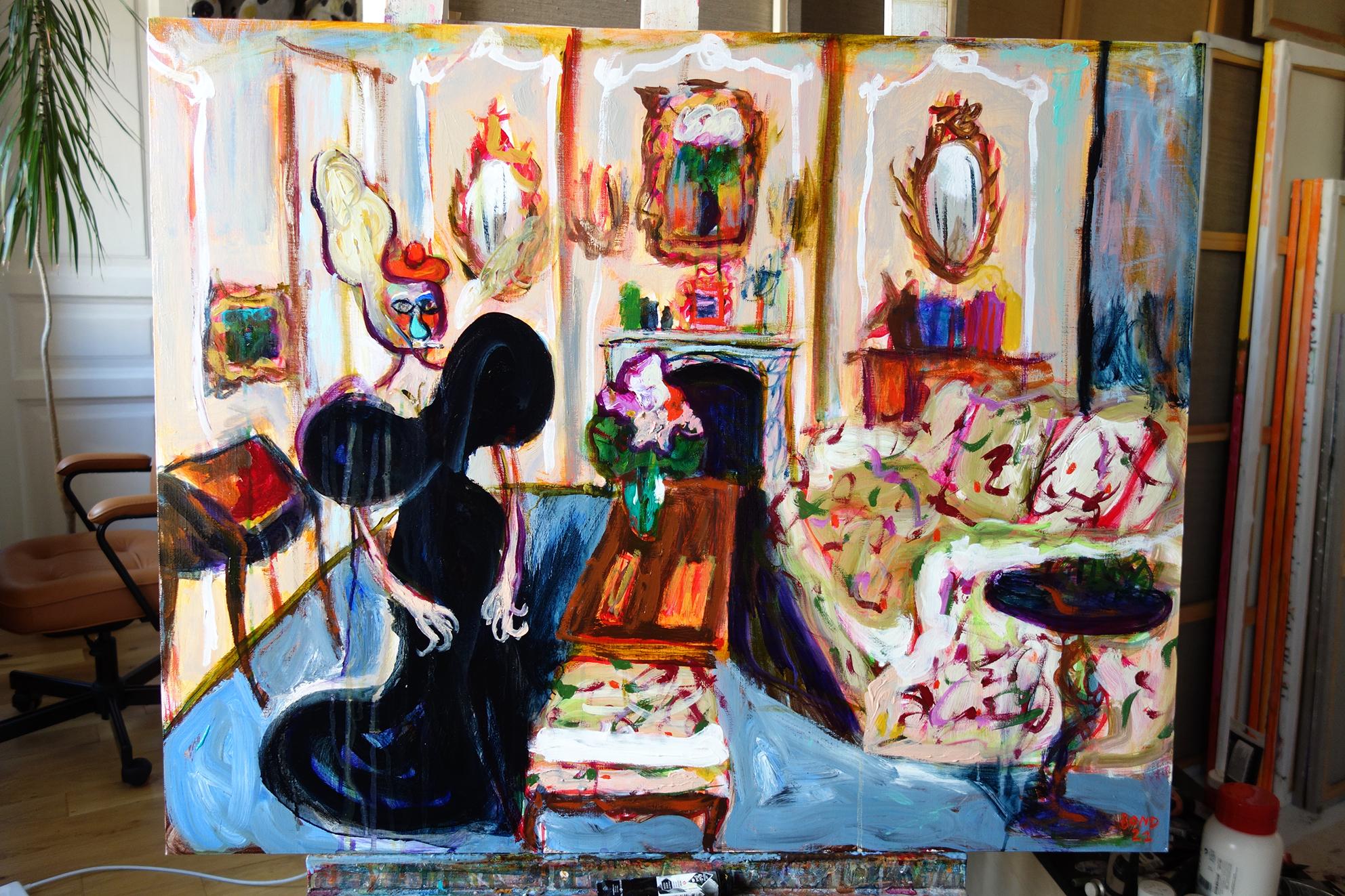 Zsa Zsa and her Interior 3. Acrylic Canvas Color Contemporary Bondarev 2021 For Sale 3