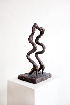 Shaky Steps . Sculpture Bronze Modern Shoes Waves Fun Limited Сontemporary Legs