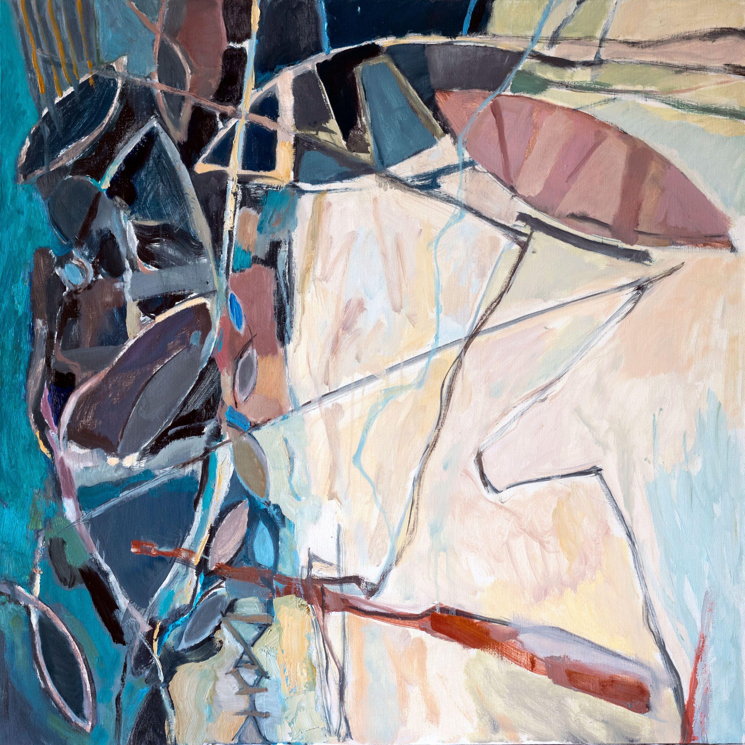 Abstract Painting Sergey Davidovich - Pêche sur le lac d'Amour I, peinture, huile sur toile