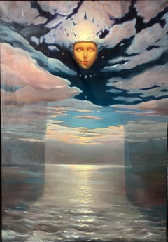 "Night. Silence." Oil Painting 39" x 29" inch by Sergey Dolmatov