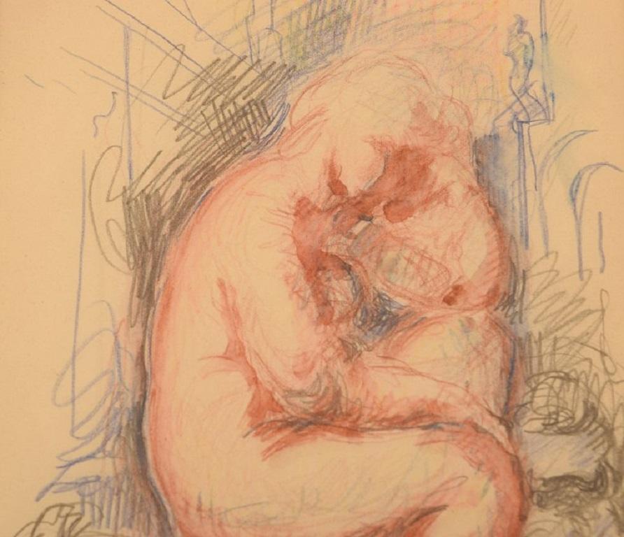 Sergey Fatinsky, Russland, Lithografischer Druck, Aktstudie mit Masken (20. Jahrhundert) im Angebot
