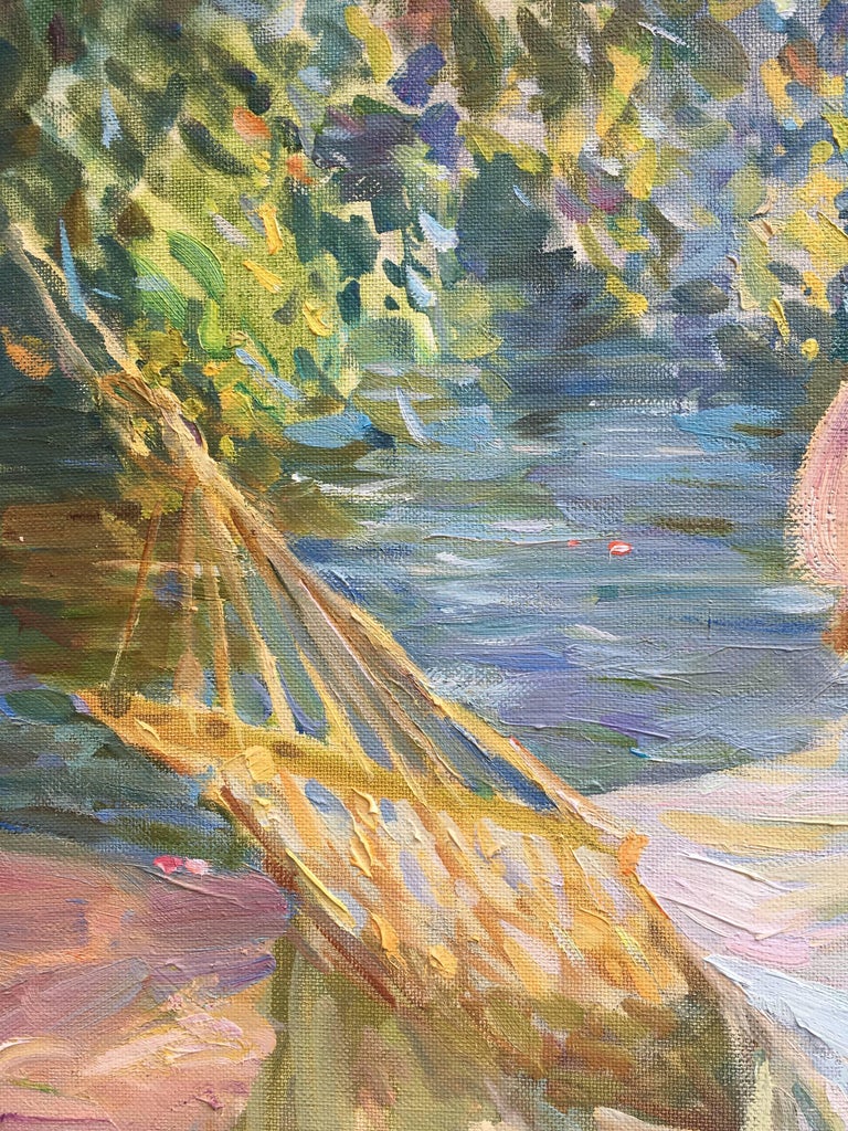 Sergey Marchenko - Sunbathing by the river, French impressionist ...