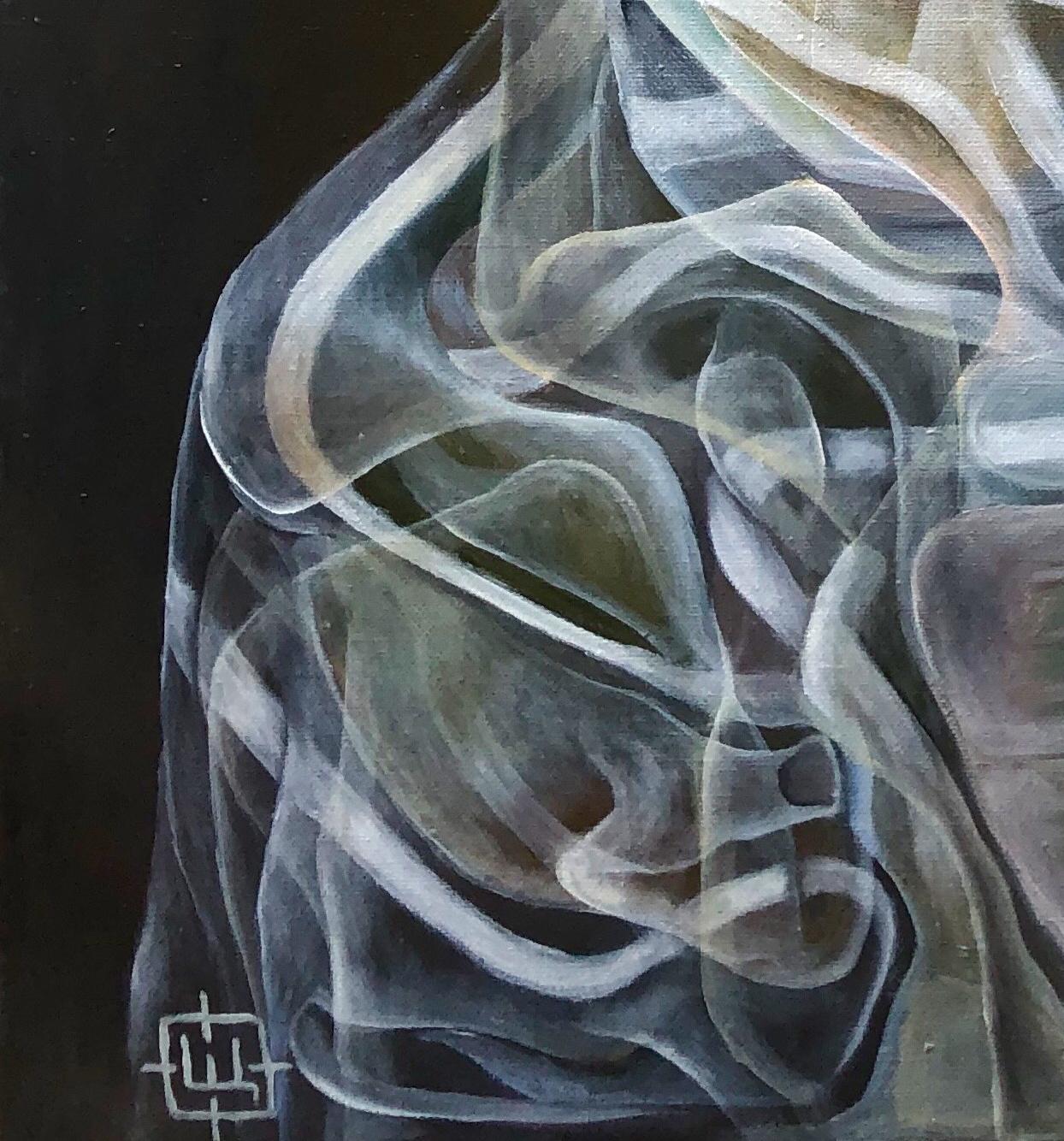 Luminous 429, Contemporary Abstract Oil Portrait Canvas Pink Expressionist Art - Painting by Sergey Morshch