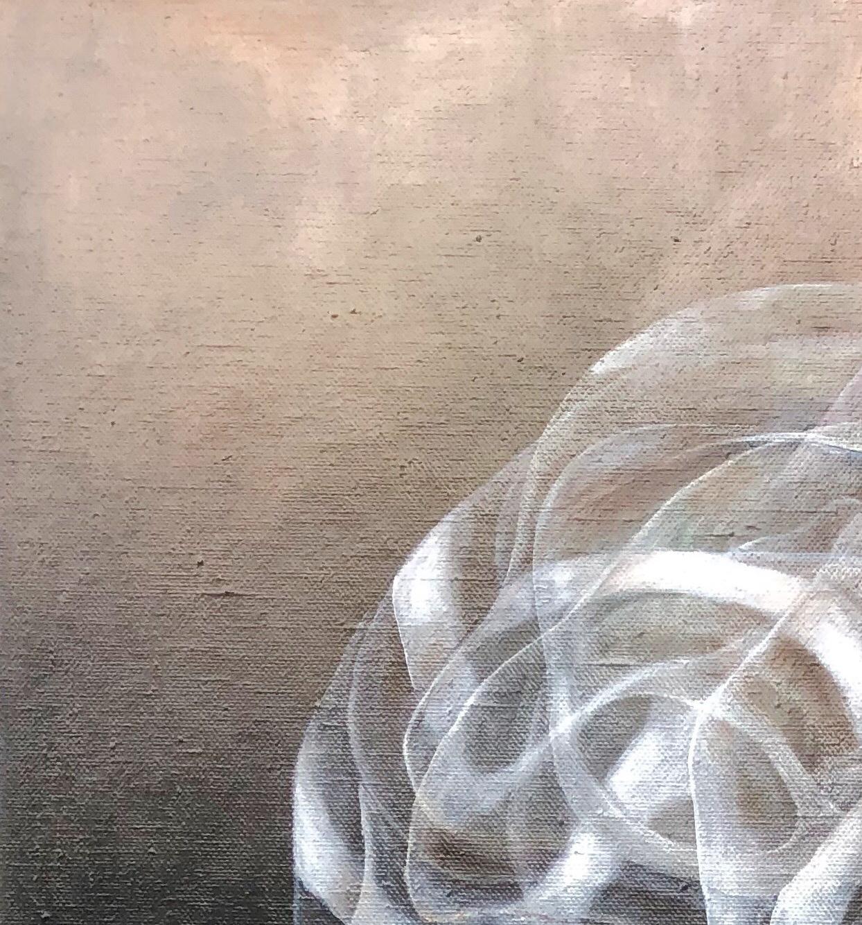 Luminous 429, Contemporary Abstract Oil Portrait Canvas Pink Expressionist Art - Gray Abstract Painting by Sergey Morshch