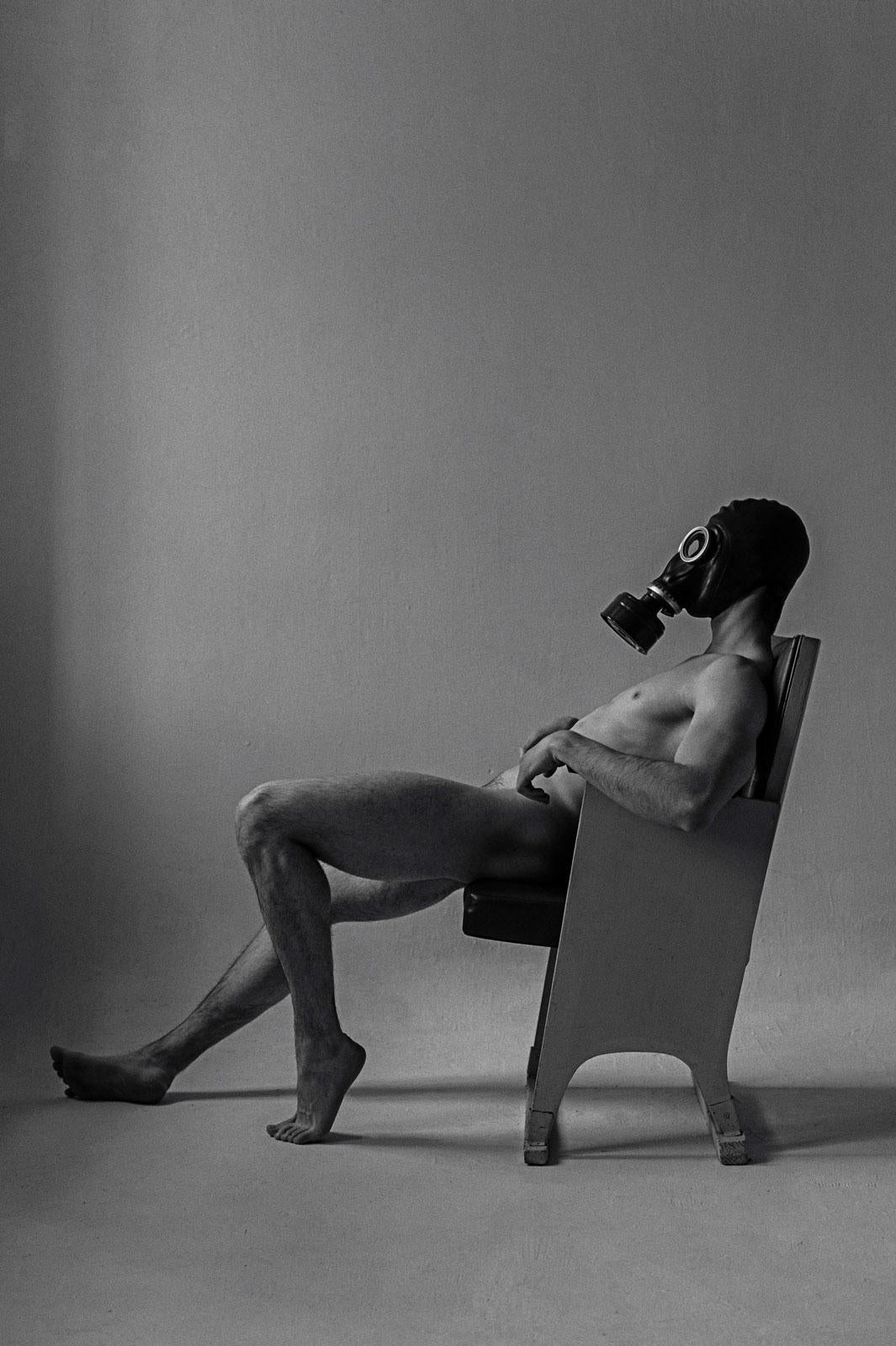 Sergey Vinogradov Nude Print - Man in a Mask (High Fashion during Covid)