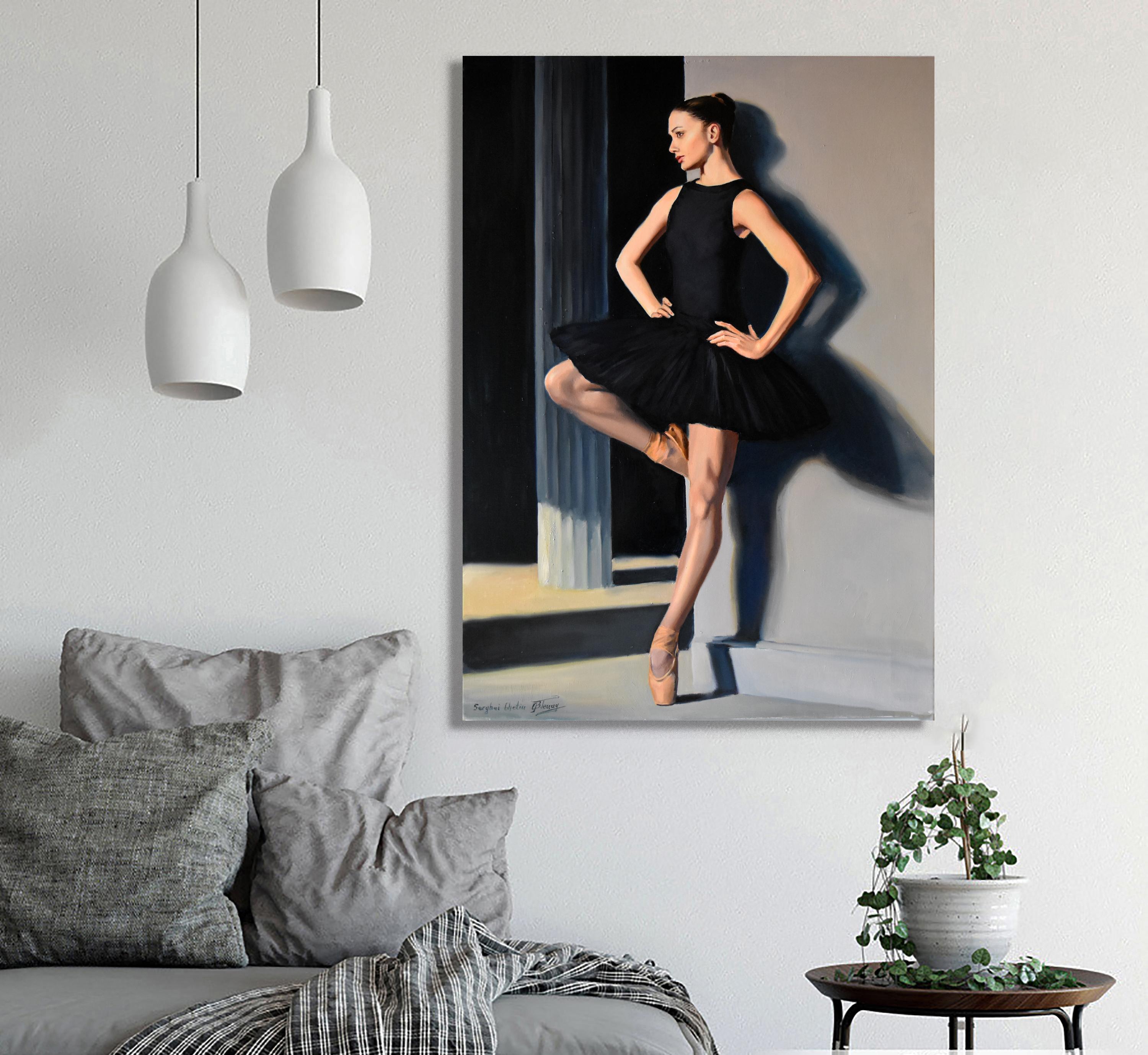 Un cigno nero ballerino - Painting di Serghei Ghetiu