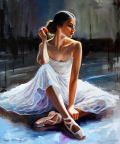 A ballerina portrait with dark background