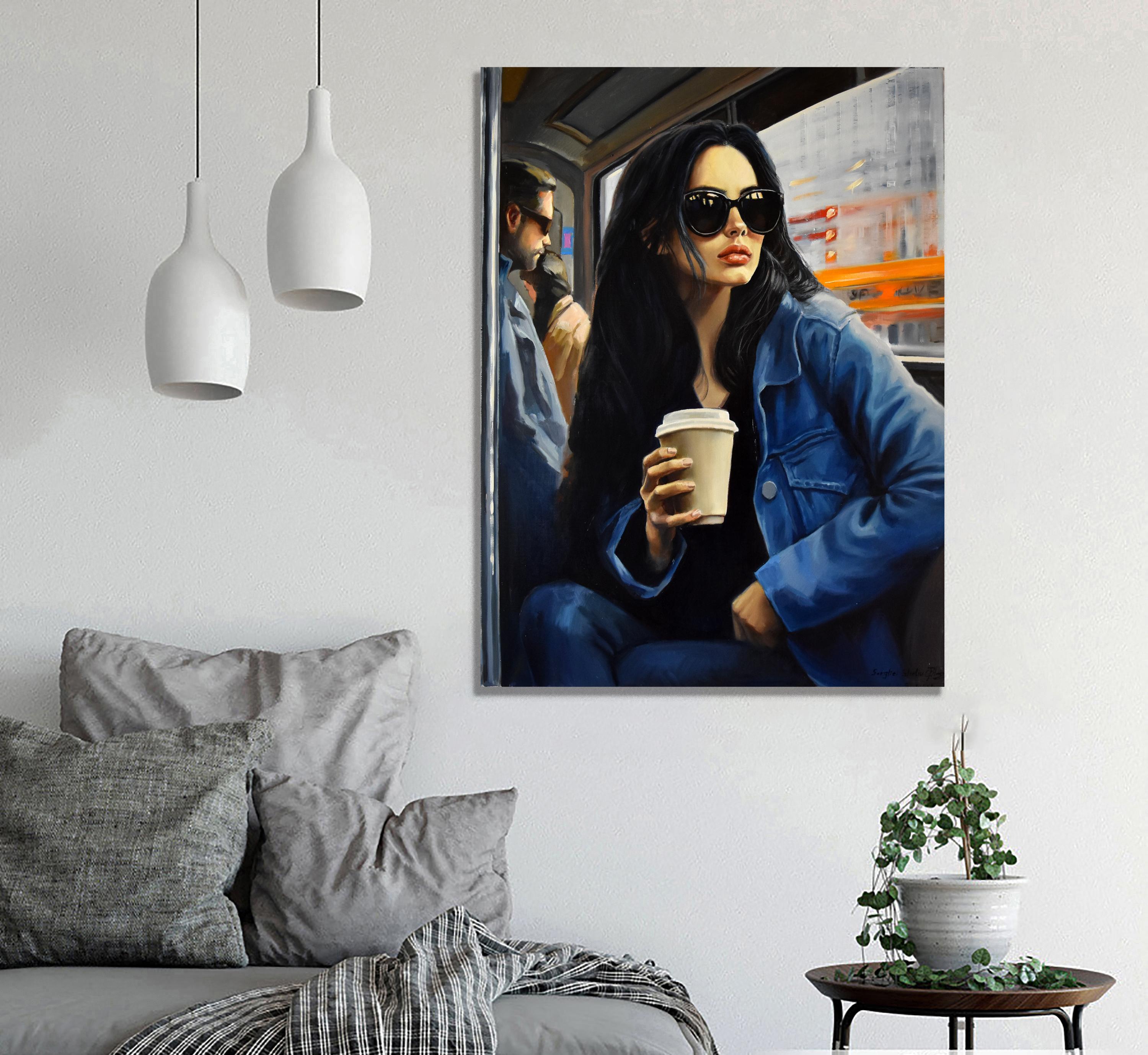 A cup of coffee for a good start - Painting by Serghei Ghetiu