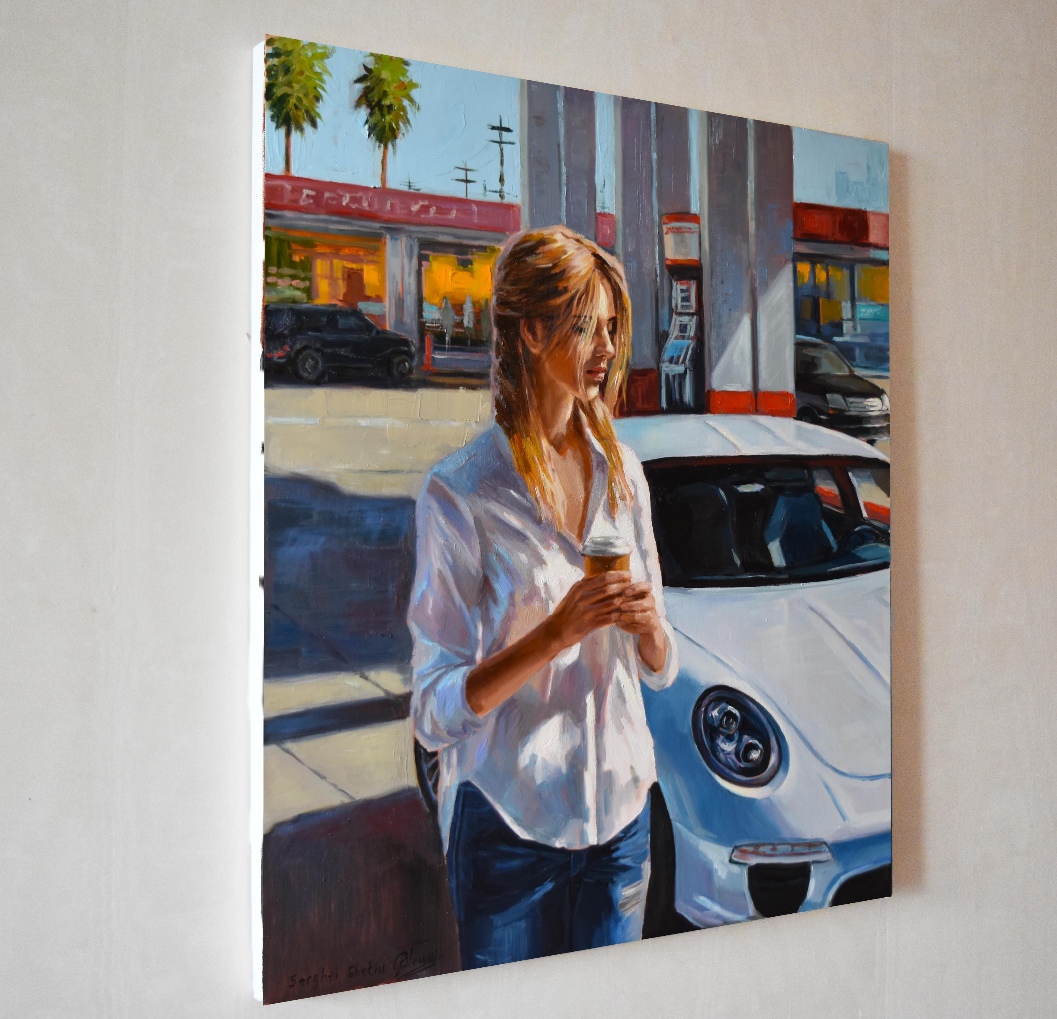 A cup of coffee for a good start II - Painting by Serghei Ghetiu